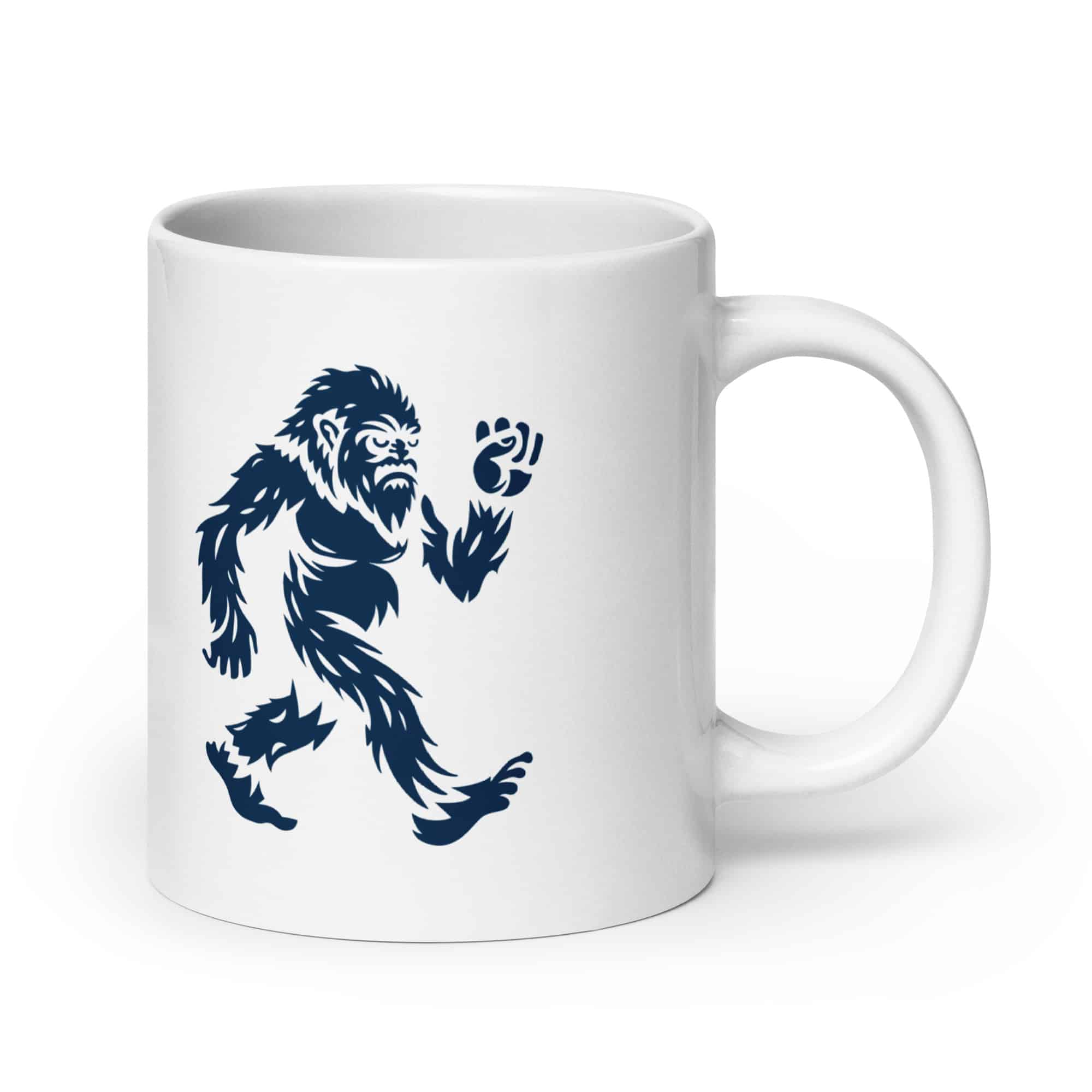 Navy Bigfoot by Chase Patrick Myers White Ceramic Coffee Mug