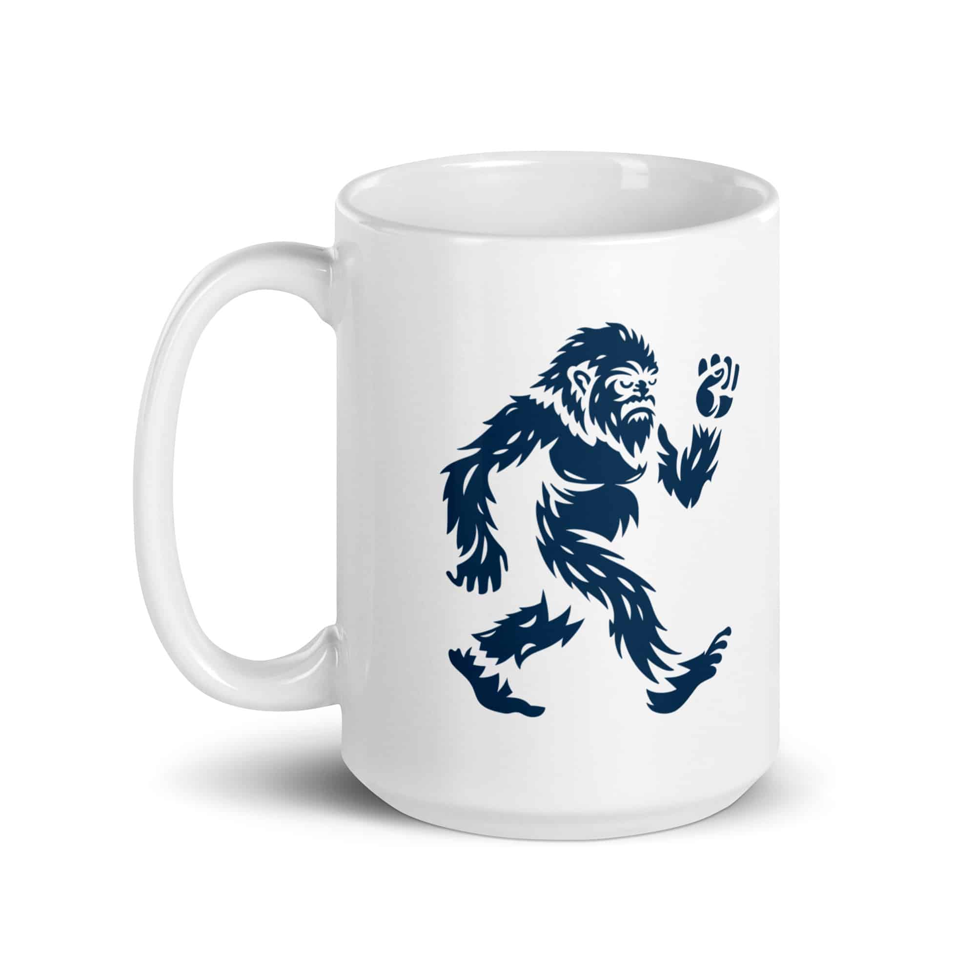 Navy Bigfoot by Chase Patrick Myers White Ceramic Coffee Mug