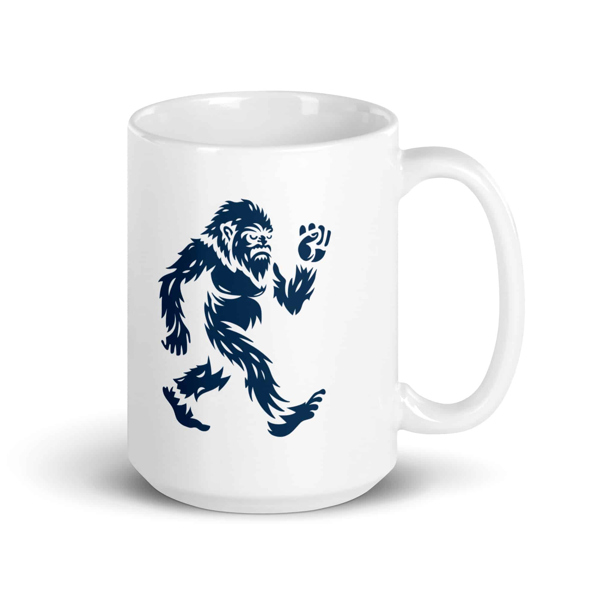 Navy Bigfoot by Chase Patrick Myers White Ceramic Coffee Mug