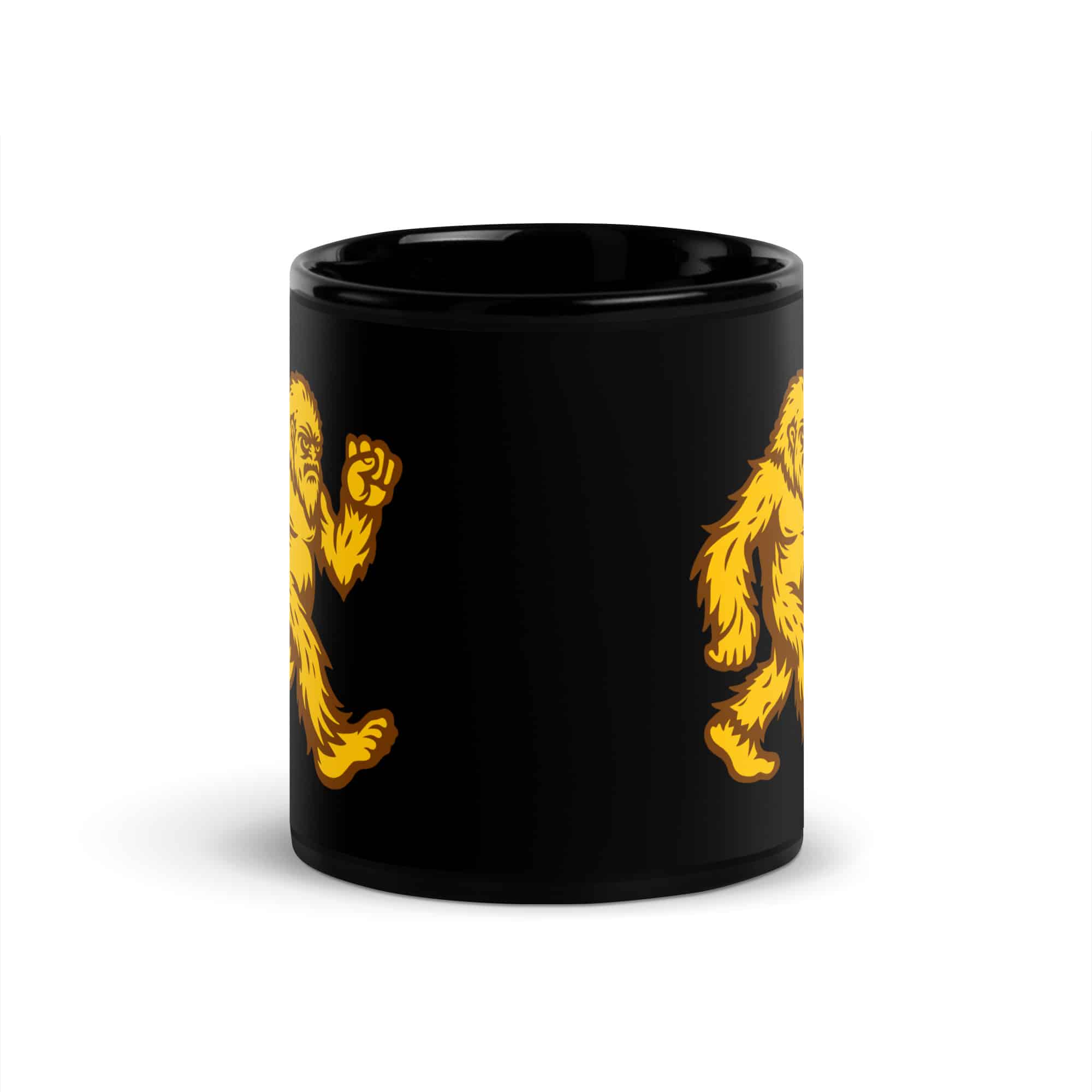 Original Gold and Brown Bigfoot by Chase Patrick Myers Black Mug