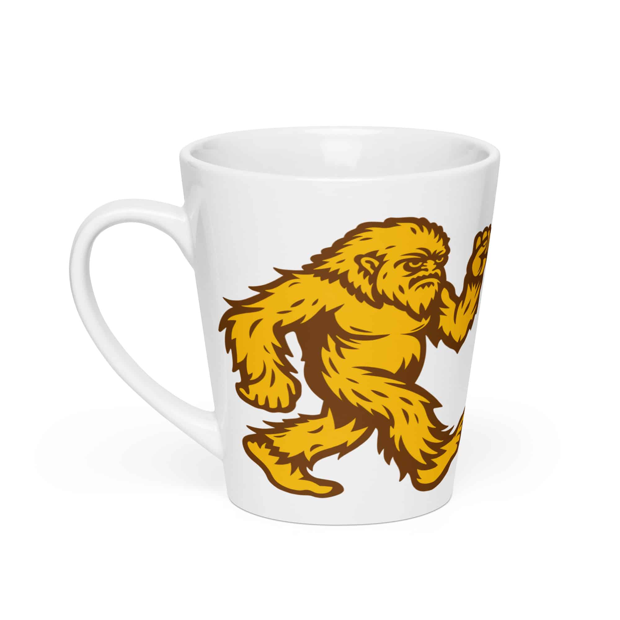 Original Gold and Brown Bigfoot by Chase Patrick Myers Latte Mug