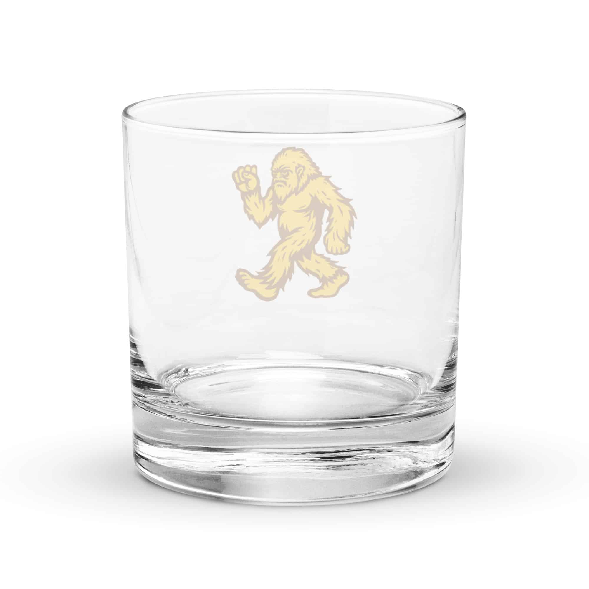 Original Gold and Brown Bigfoot by Chase Patrick Myers Rocks Glass