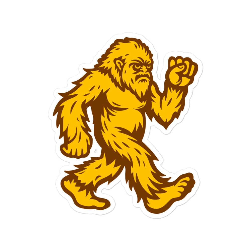 Original Gold and Brown Bigfoot by Chase Patrick Myers Vinyl Sticker
