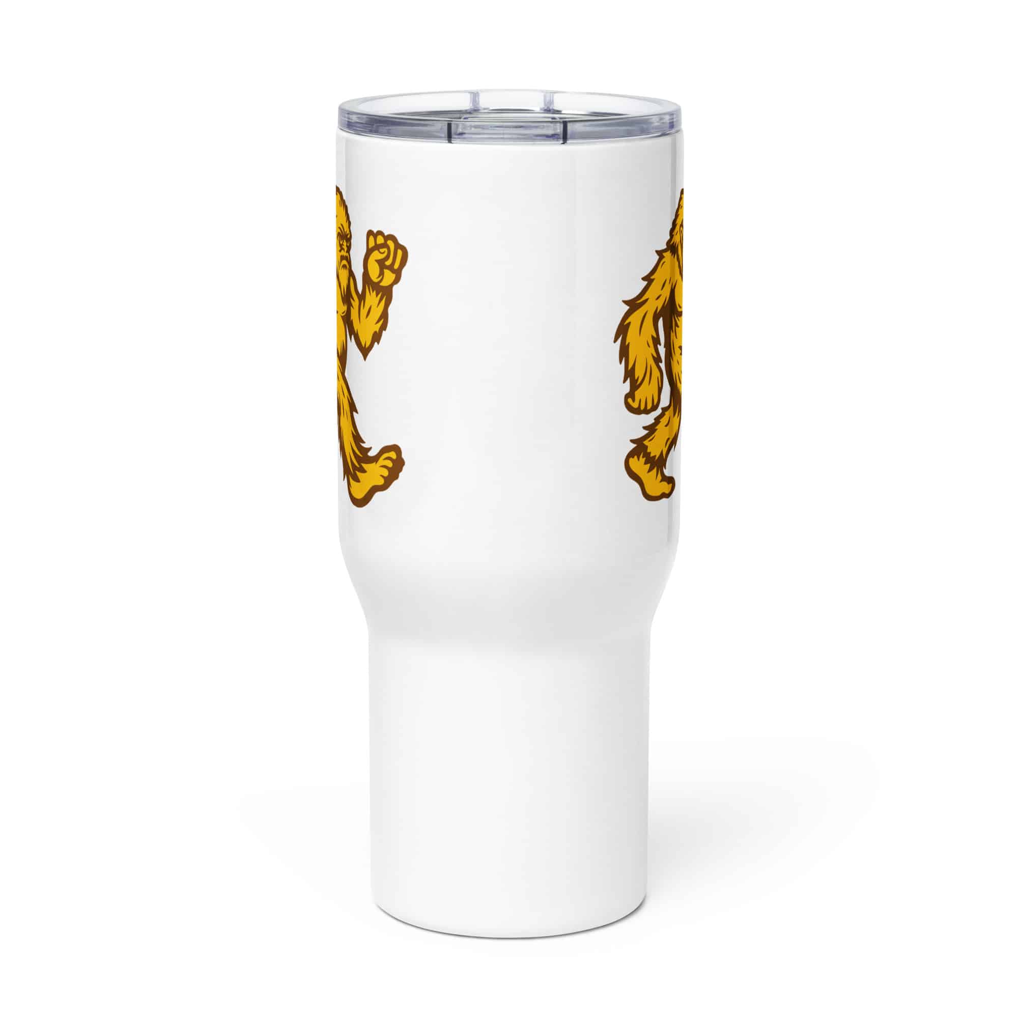 Original Gold and Brown Bigfoot by Chase Patrick Myers Travel Mug