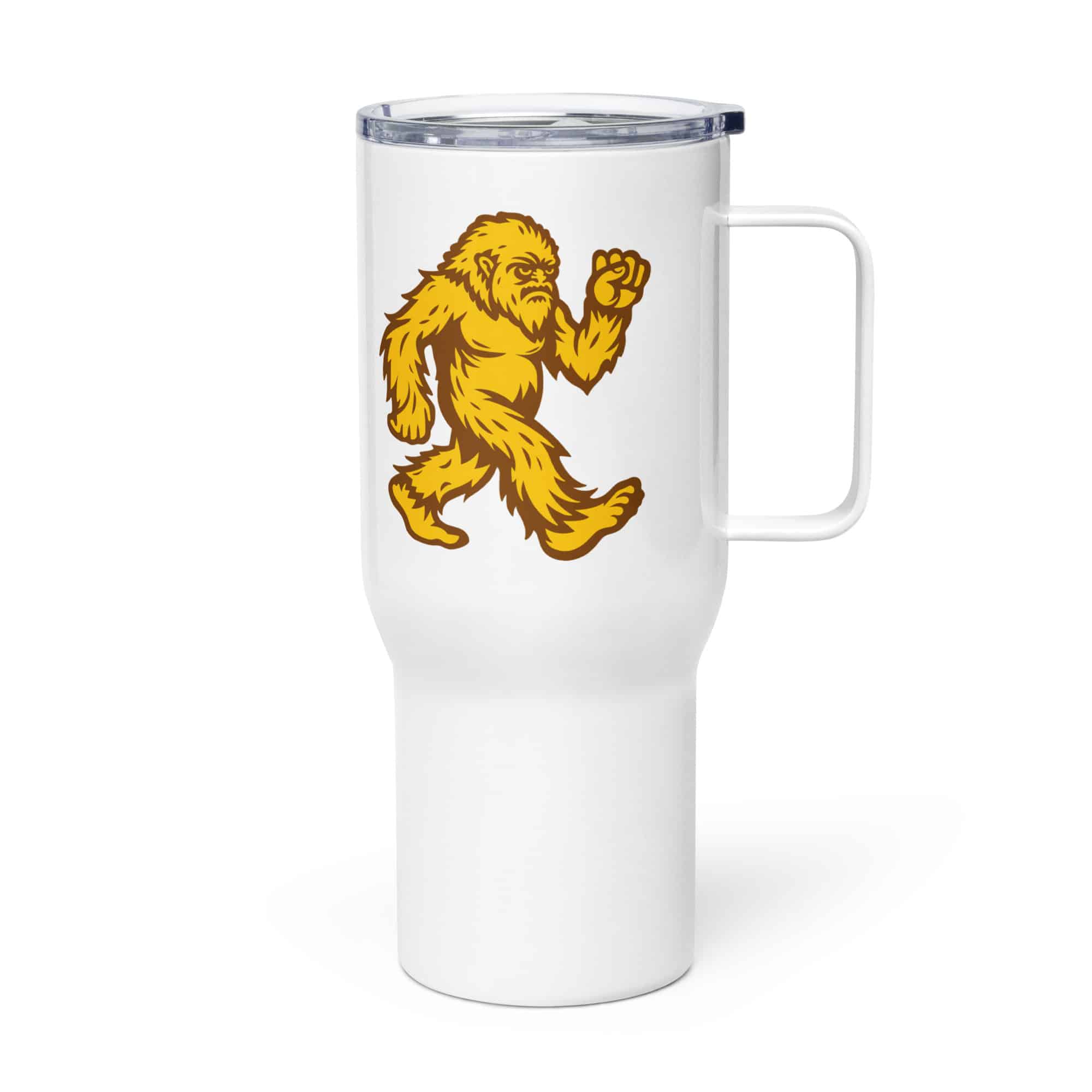 Original Gold and Brown Bigfoot by Chase Patrick Myers Travel Mug
