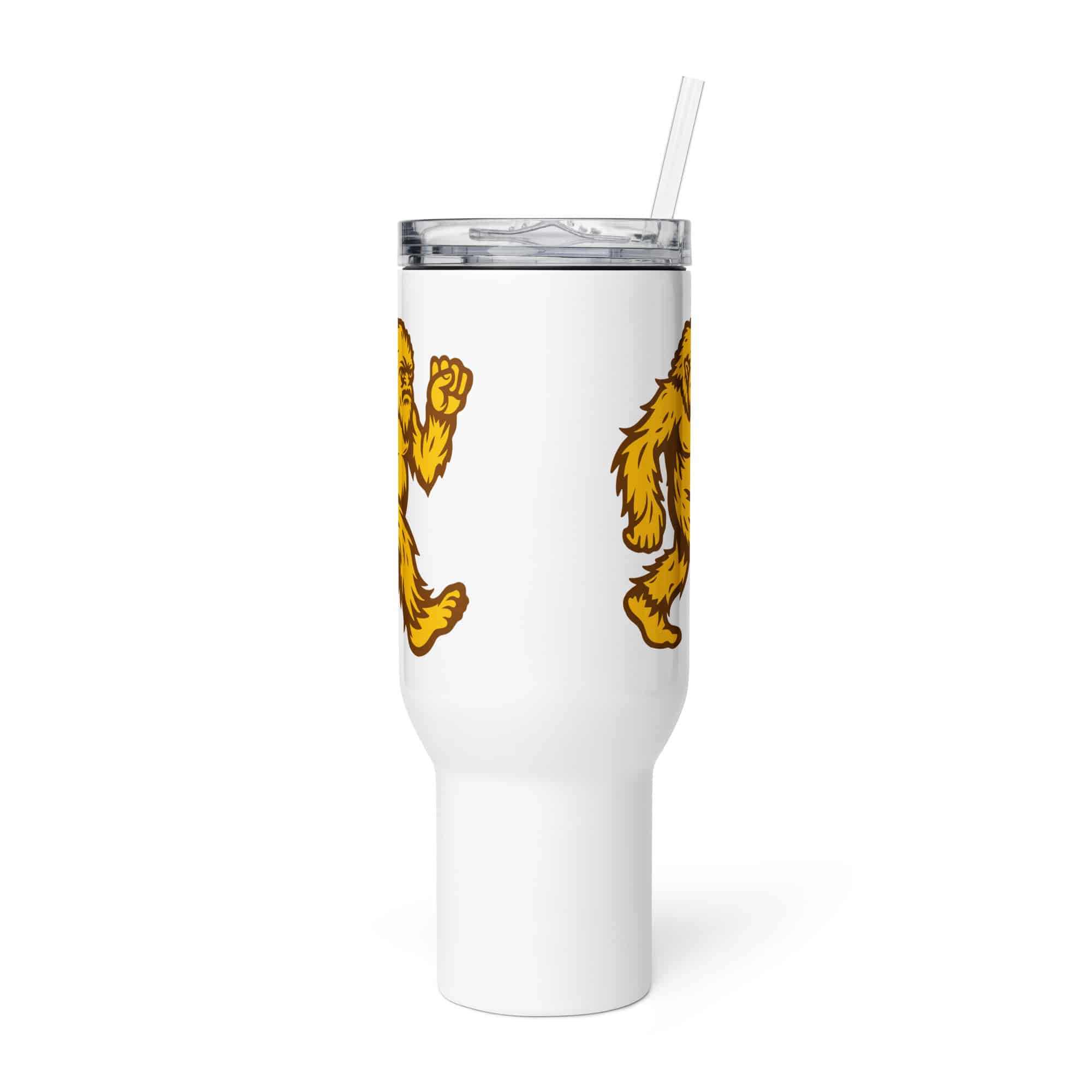 Original Gold and Brown Bigfoot by Chase Patrick Myers Travel Mug