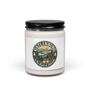 Gatlinburg and the Smokies Soy Wax Candle: Gatlinburg Is My Kind of Altitude, Vintage Round Badge - 9oz - Main
