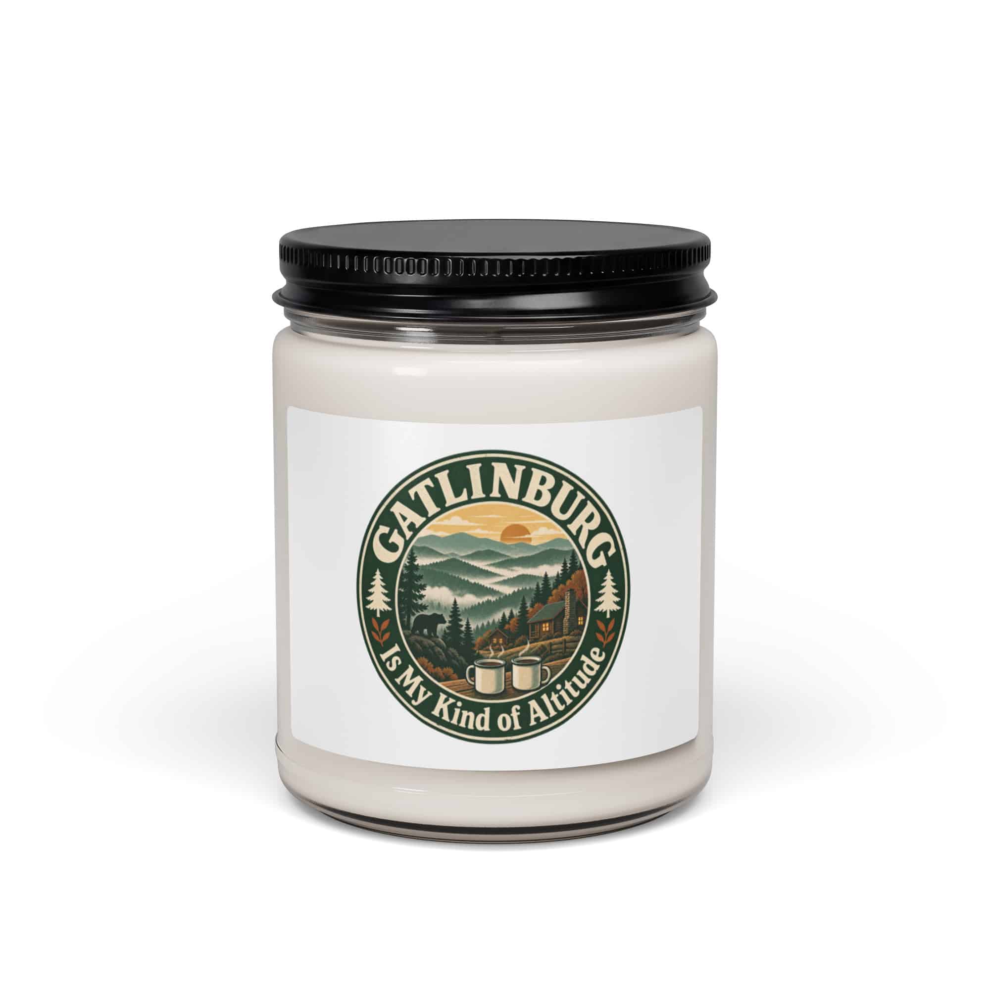 Gatlinburg and the Smokies Soy Wax Candle: Gatlinburg Is My Kind of Altitude, Vintage Round Badge