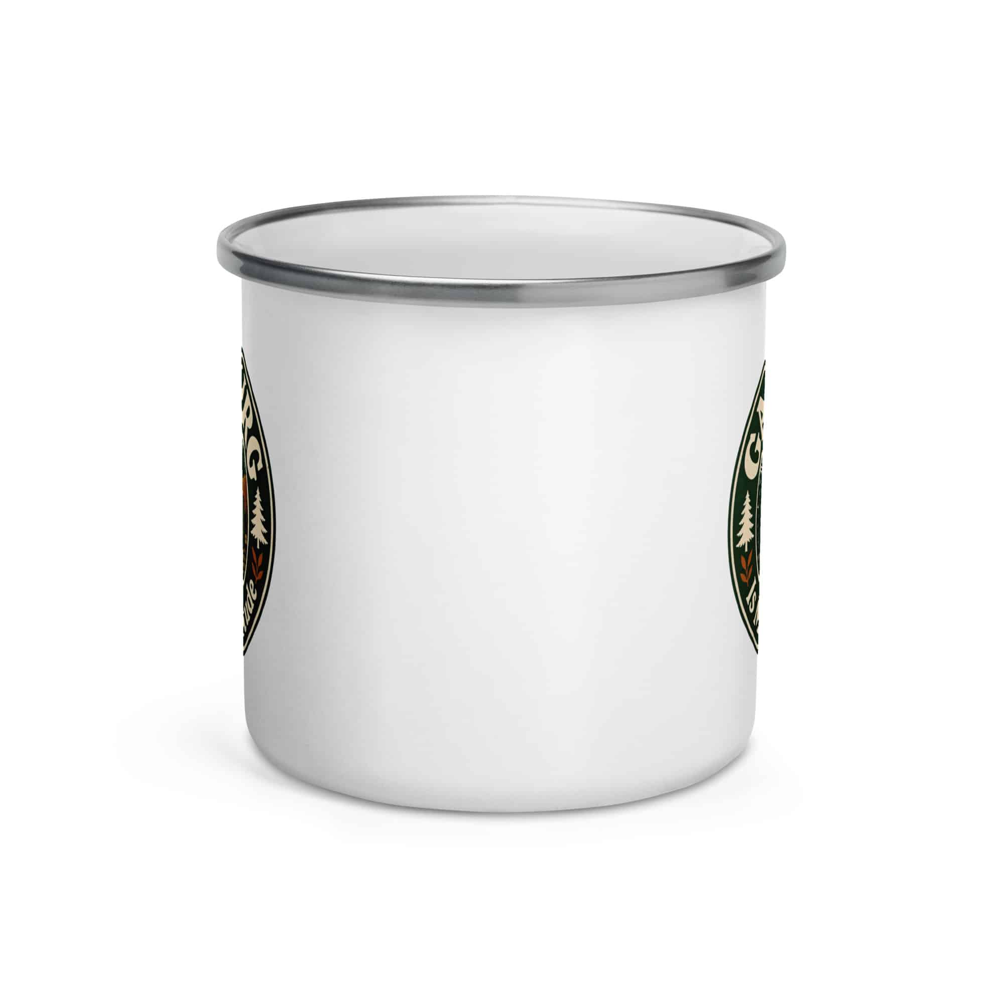 Gatlinburg and the Smokies Enamel Camp Mug: Gatlinburg Is My Kind of Altitude, Vintage Round Badge
