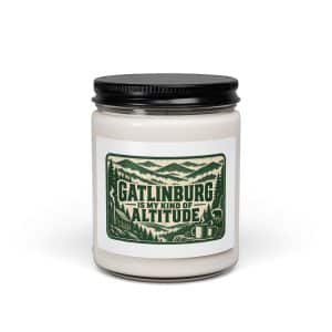 Gatlinburg and the Smokies Soy Wax Candle: Gatlinburg Is My Kind of Altitude, Forest Ink Stamp - 9oz - Main