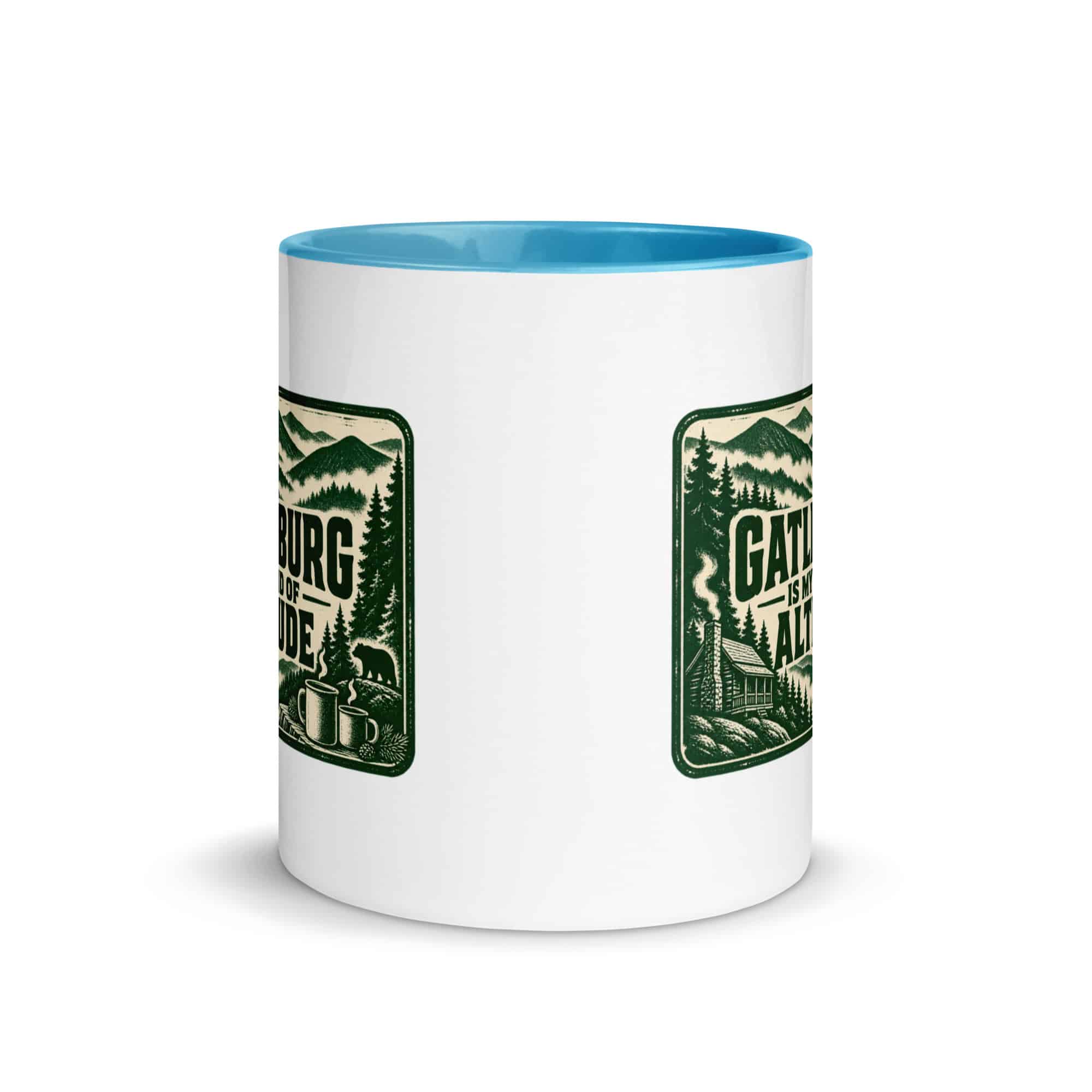 Gatlinburg and the Smokies Color Inside Coffee Mug: Gatlinburg Is My Kind of Altitude, Forest Ink Stamp