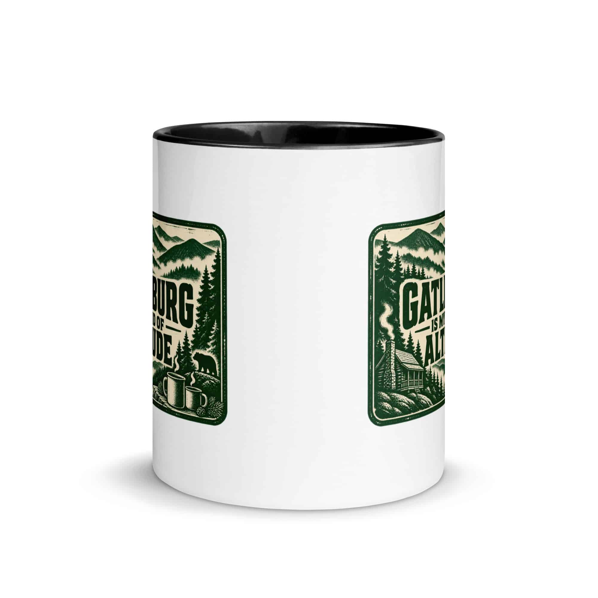 Gatlinburg and the Smokies Color Inside Coffee Mug: Gatlinburg Is My Kind of Altitude, Forest Ink Stamp