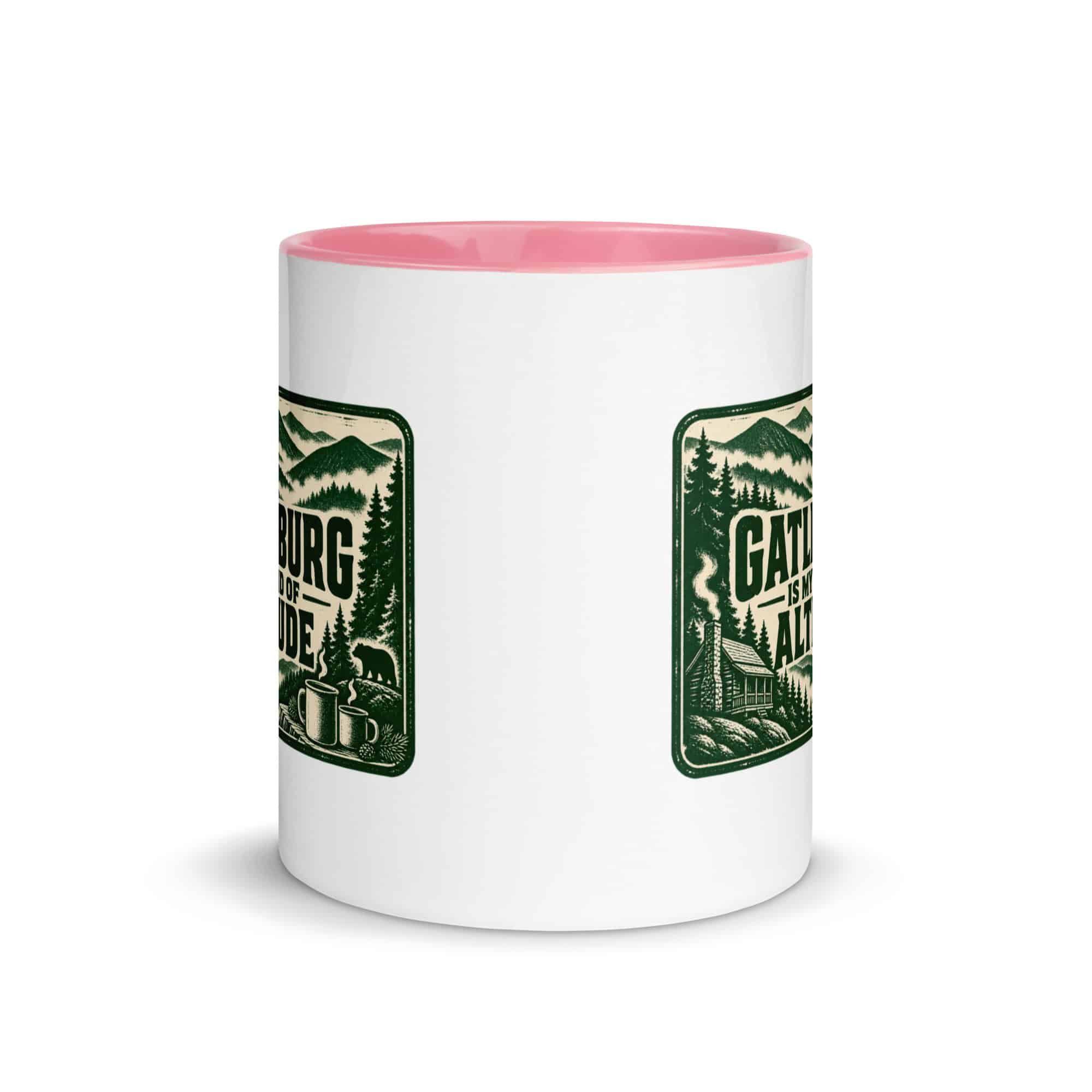 Gatlinburg and the Smokies Color Inside Coffee Mug: Gatlinburg Is My Kind of Altitude, Forest Ink Stamp