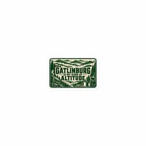 Gatlinburg and the Smokies Die-Cut Magnet: Gatlinburg Is My Kind of Altitude, Forest Ink Stamp - 3″×3″ - Main