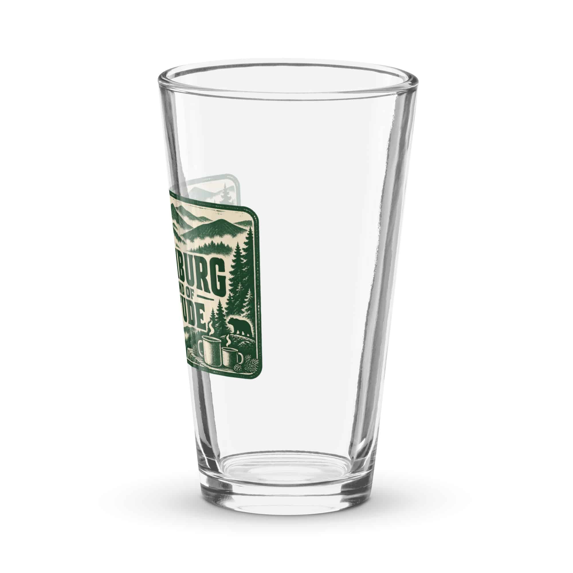 Gatlinburg and the Smokies Pint Glass: Gatlinburg Is My Kind of Altitude, Forest Ink Stamp