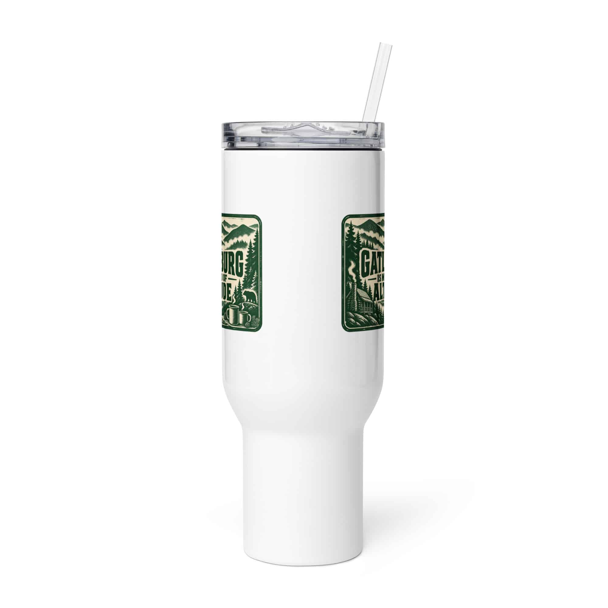 Gatlinburg and the Smokies Travel Mug: Gatlinburg Is My Kind of Altitude, Forest Ink Stamp