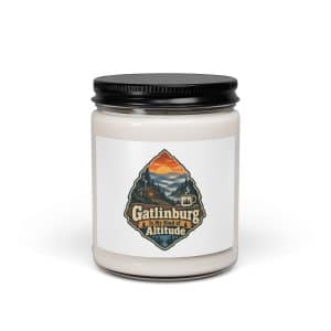 Gatlinburg and the Smokies Soy Wax Candle: Gatlinburg Is My Kind of Altitude, Scenic Shield Badge - 9oz - Main
