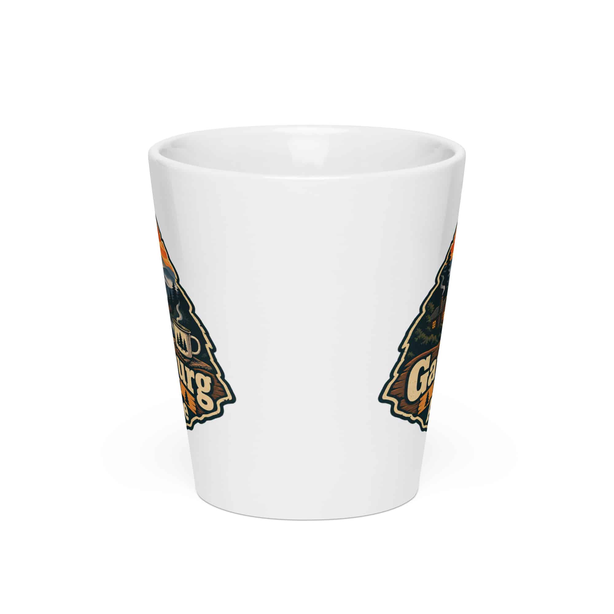 Gatlinburg and the Smokies Latte Mug: Gatlinburg Is My Kind of Altitude, Scenic Shield Badge