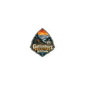 Gatlinburg and the Smokies Die-Cut Magnet: Gatlinburg Is My Kind of Altitude, Scenic Shield Badge - 3″×3″ - Main