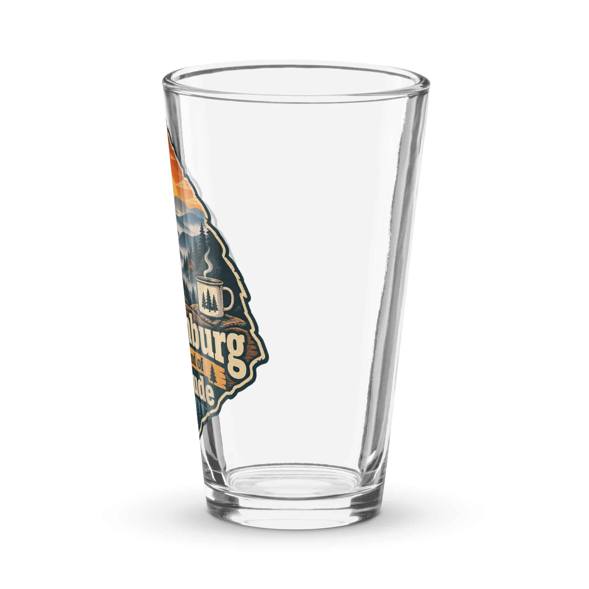 Gatlinburg and the Smokies Pint Glass: Gatlinburg Is My Kind of Altitude, Scenic Shield Badge