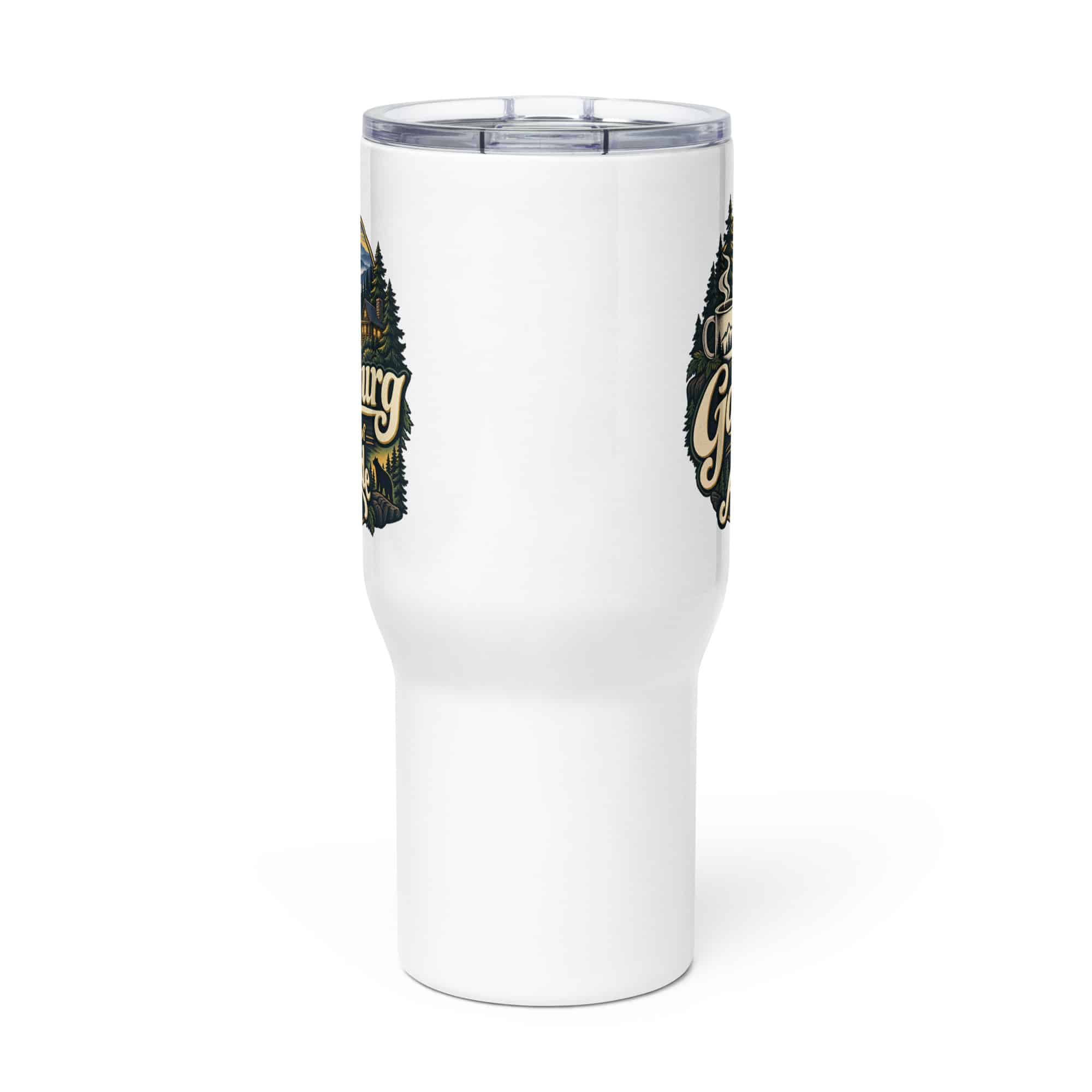 Gatlinburg and the Smokies Travel Mug: Gatlinburg Is My Kind of Altitude, Woodland Scenic Lettering