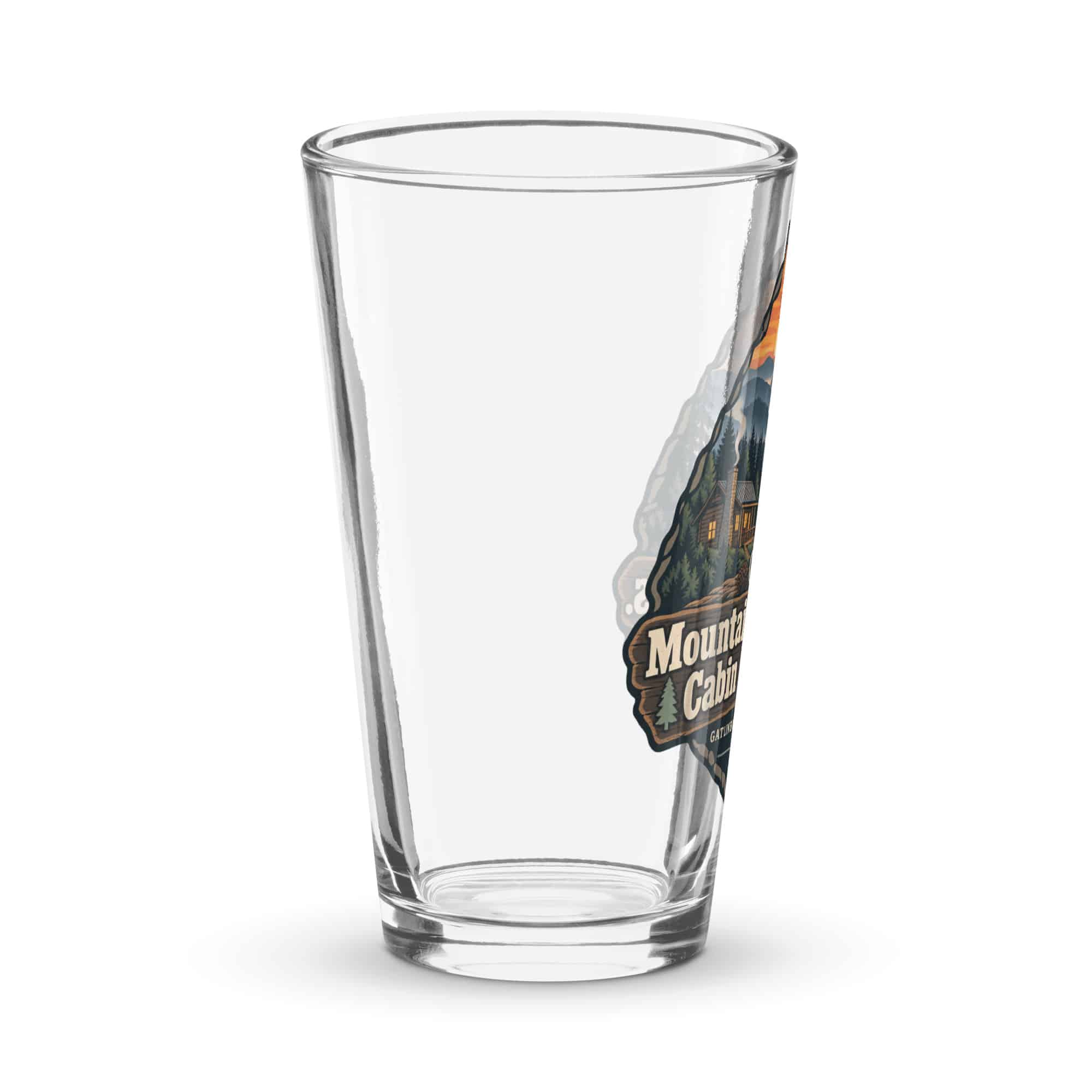 Gatlinburg and the Smokies Pint Glass: Mountain Mornings. Cabin Evenings, Scenic Shield Badge