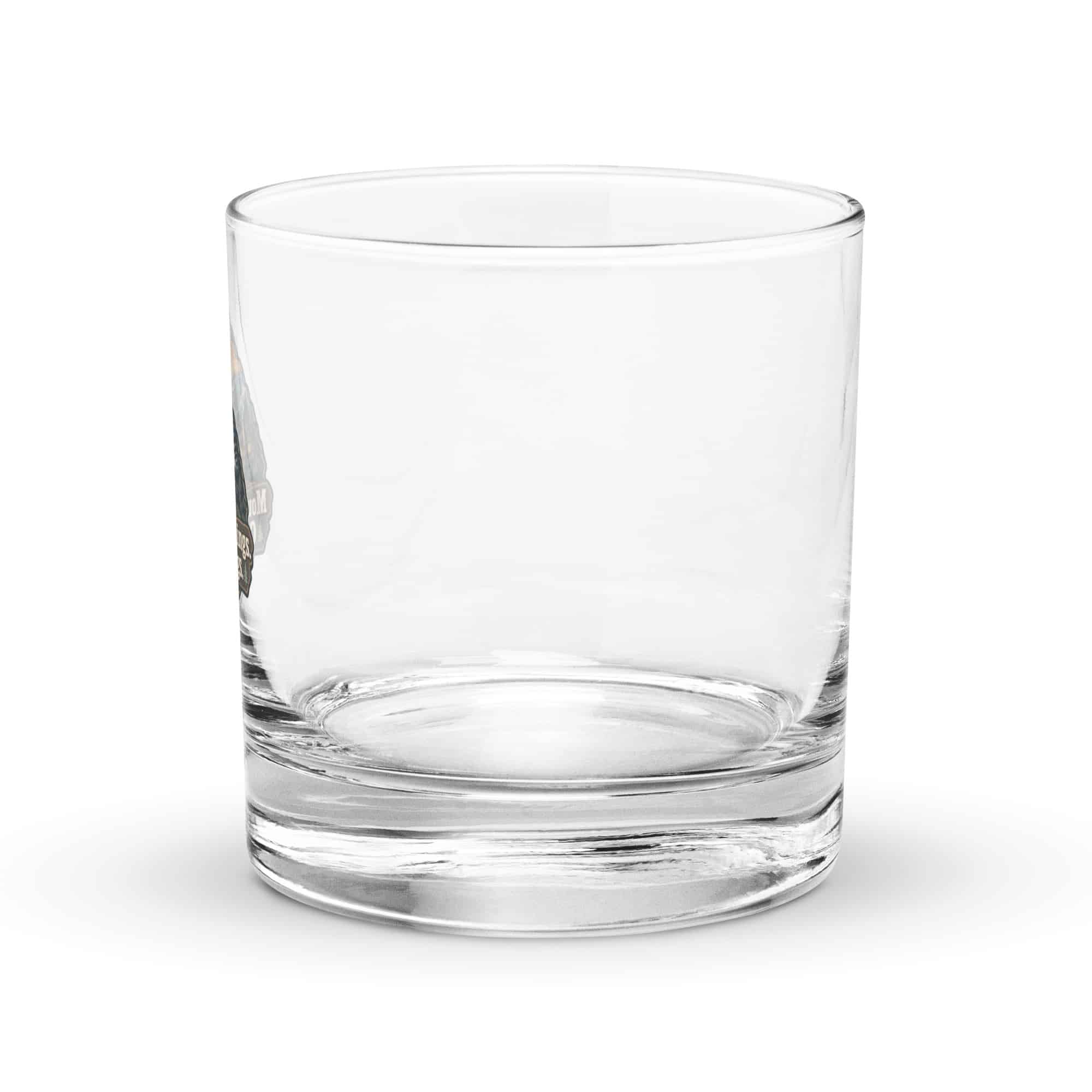 Gatlinburg and the Smokies Rocks Glass: Mountain Mornings. Cabin Evenings, Scenic Shield Badge