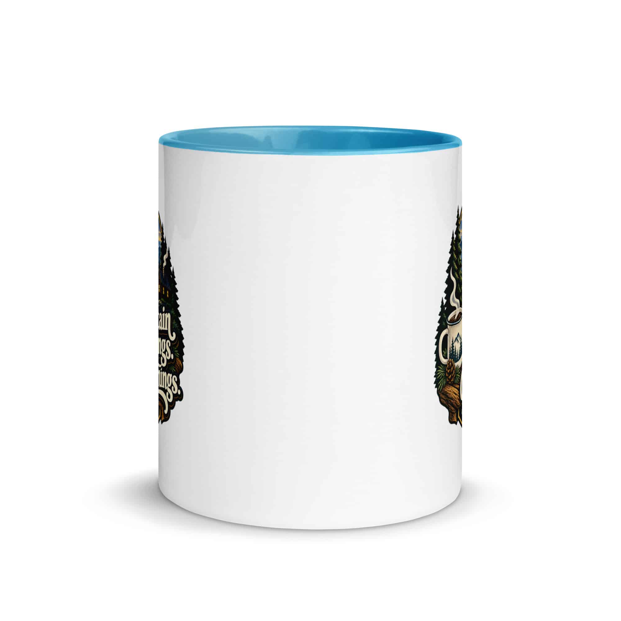 Gatlinburg and the Smokies Color Inside Coffee Mug: Mountain Mornings. Cabin Evenings, Woodland Scenic Lettering