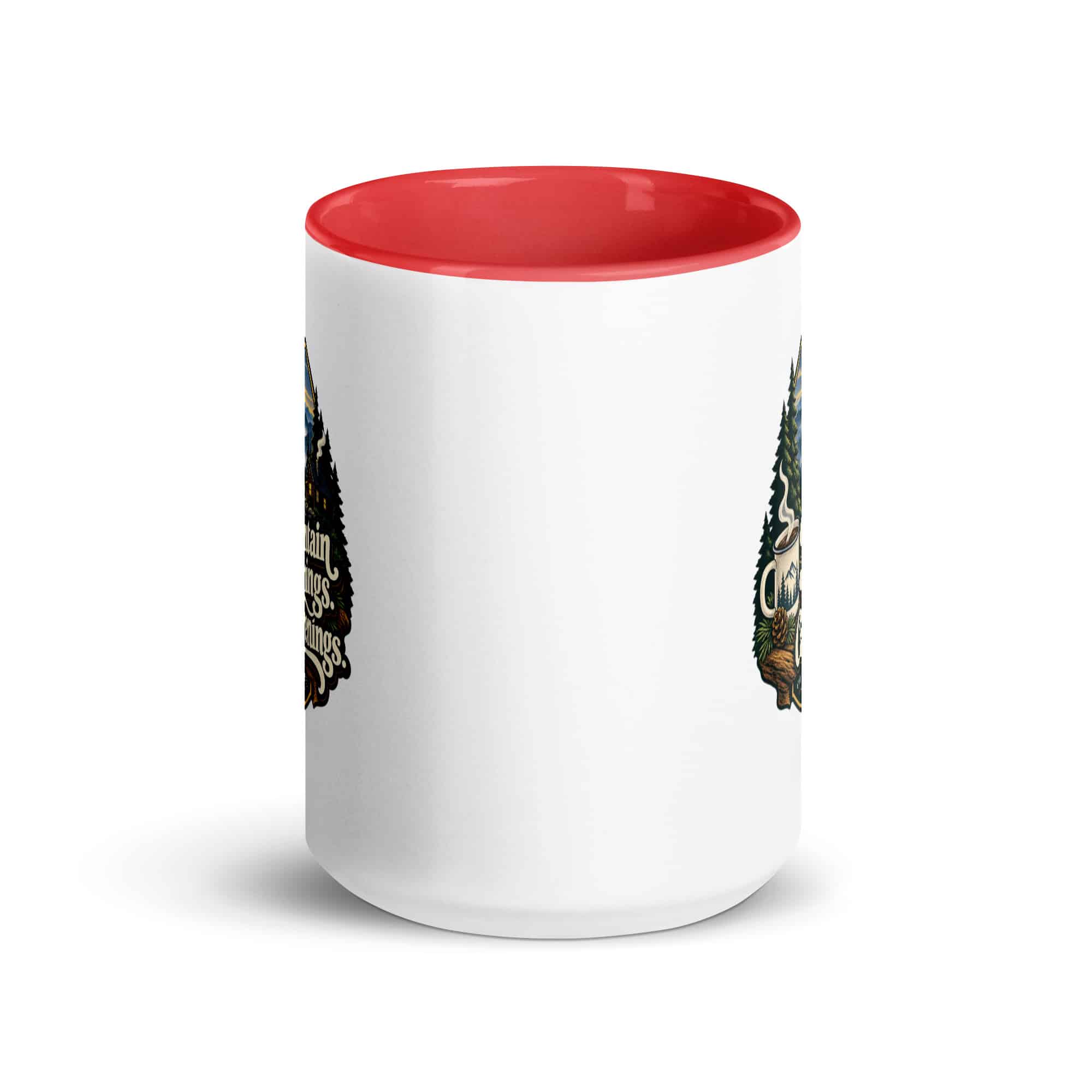 Gatlinburg and the Smokies Color Inside Coffee Mug: Mountain Mornings. Cabin Evenings, Woodland Scenic Lettering