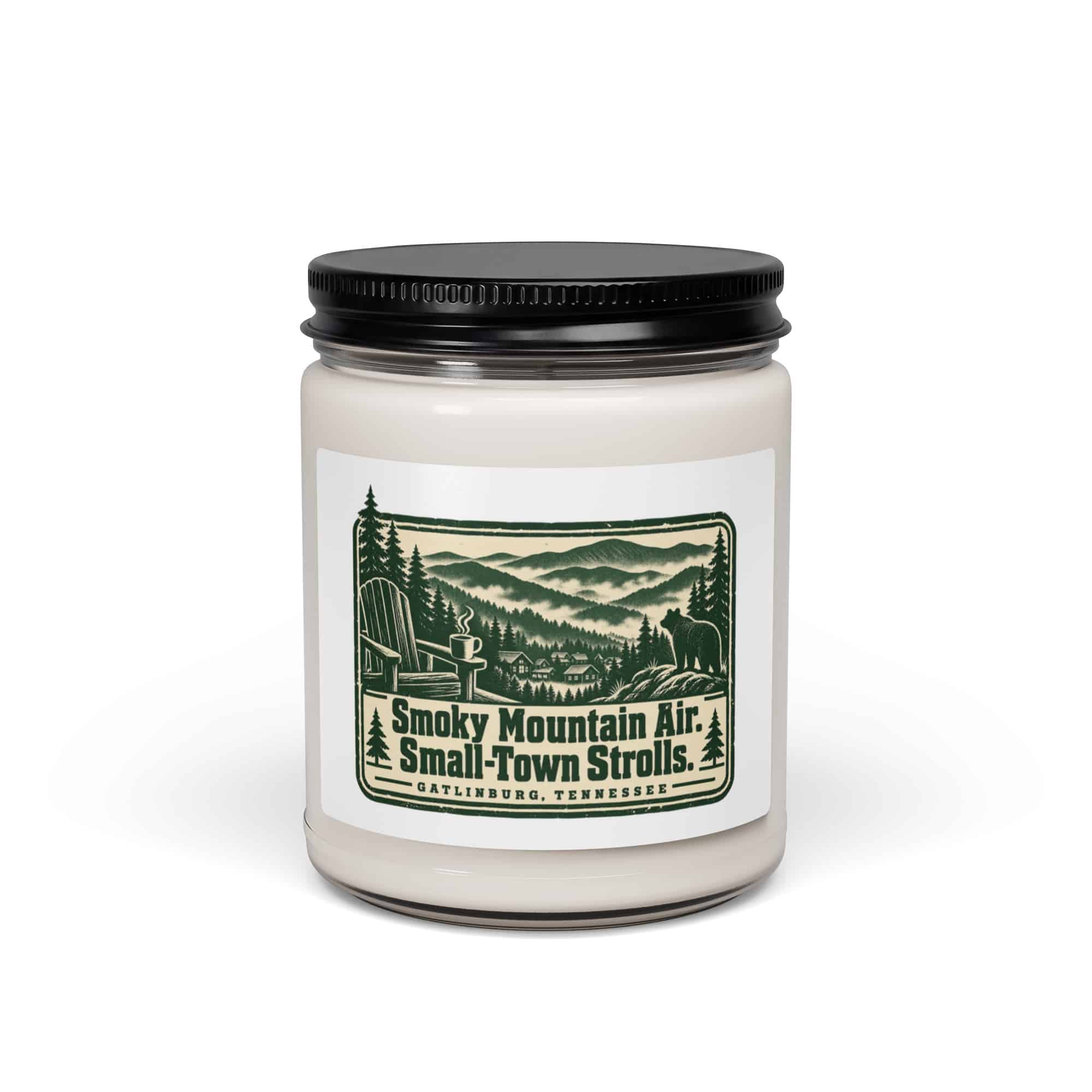 Gatlinburg and the Smokies Soy Wax Candle: Smoky Mountain Air. Small-Town Strolls, Forest Ink Stamp