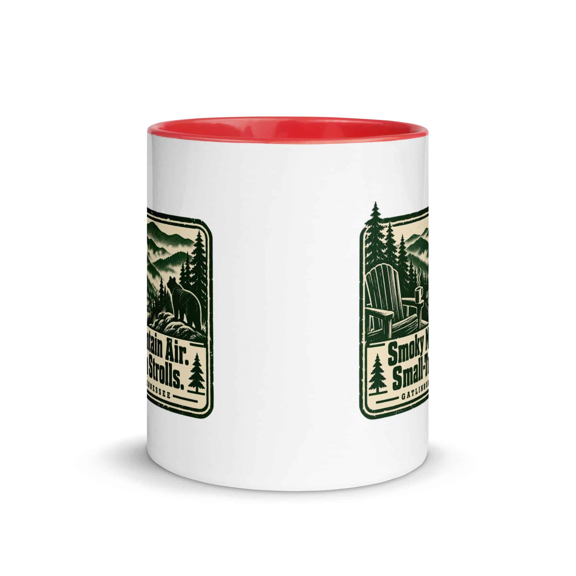 Gatlinburg and the Smokies Color Inside Coffee Mug: Smoky Mountain Air. Small-Town Strolls, Forest Ink Stamp
