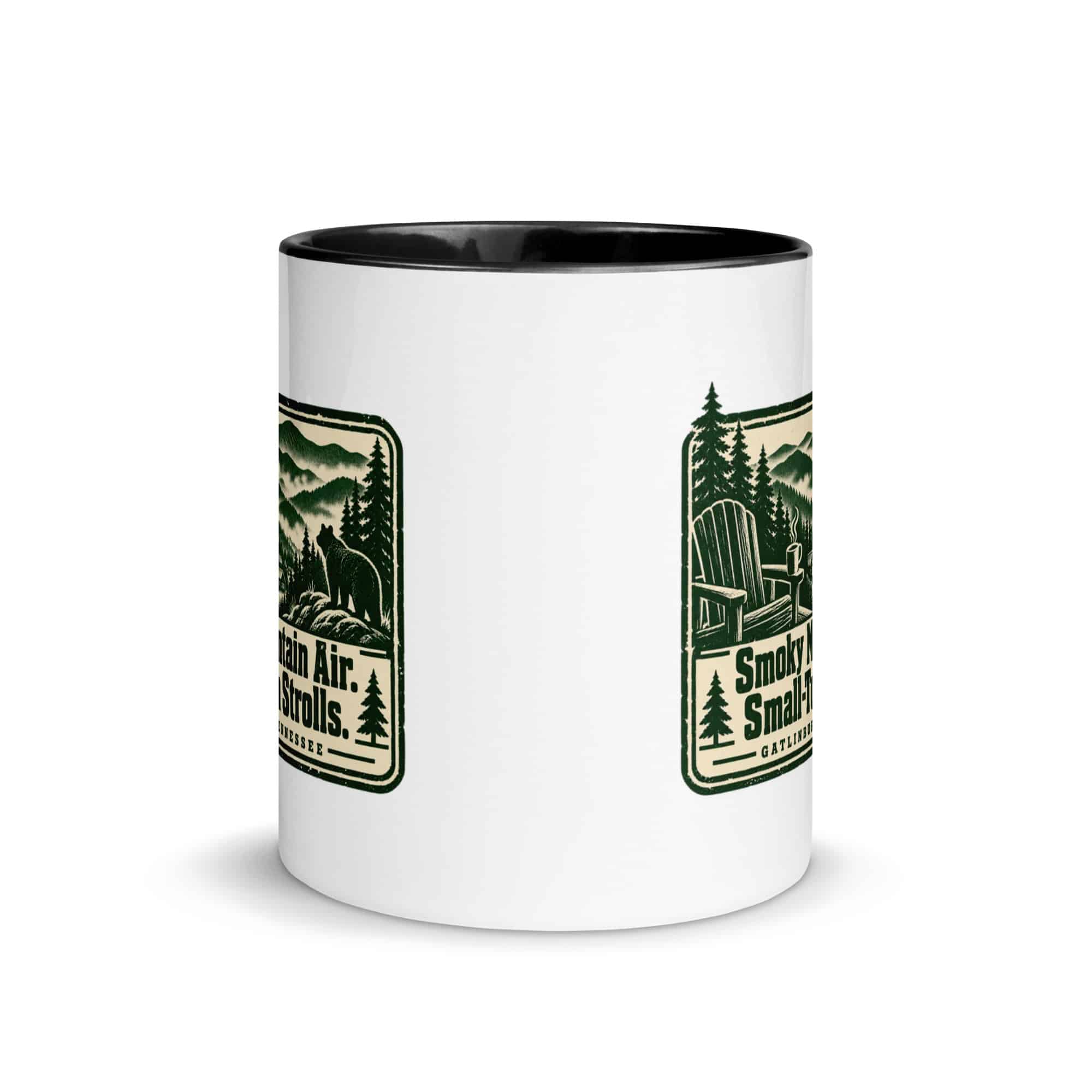 Gatlinburg and the Smokies Color Inside Coffee Mug: Smoky Mountain Air. Small-Town Strolls, Forest Ink Stamp