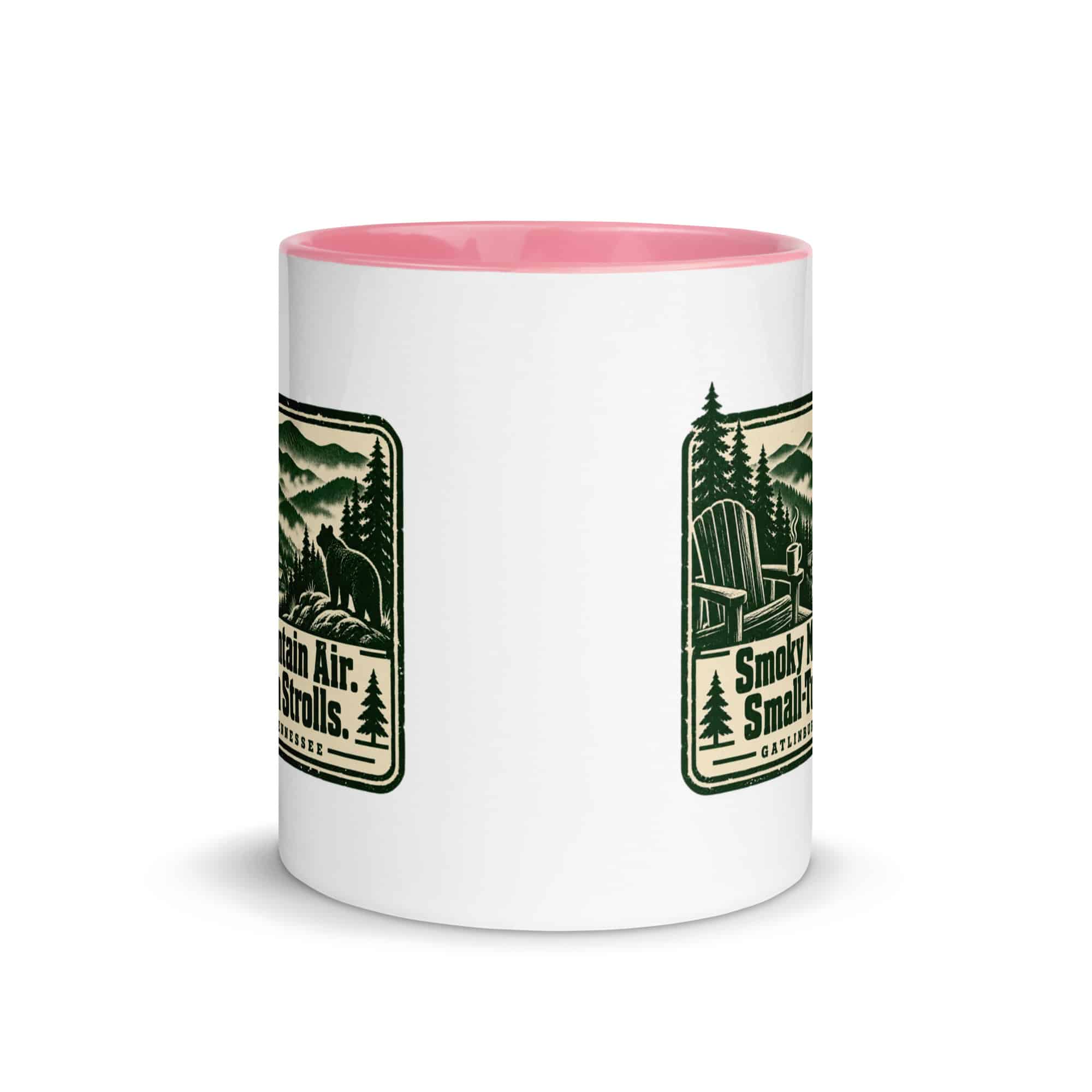 Gatlinburg and the Smokies Color Inside Coffee Mug: Smoky Mountain Air. Small-Town Strolls, Forest Ink Stamp