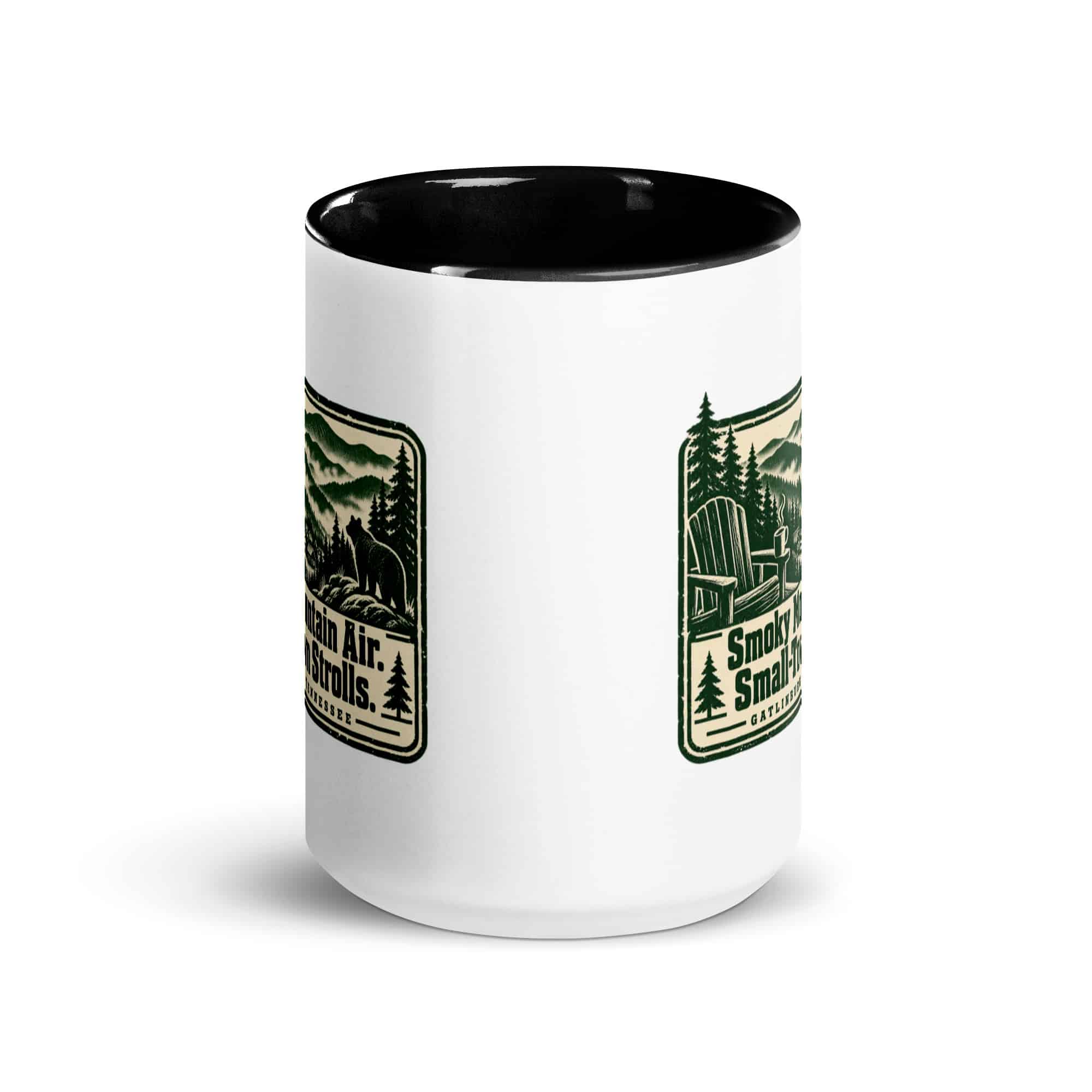 Gatlinburg and the Smokies Color Inside Coffee Mug: Smoky Mountain Air. Small-Town Strolls, Forest Ink Stamp