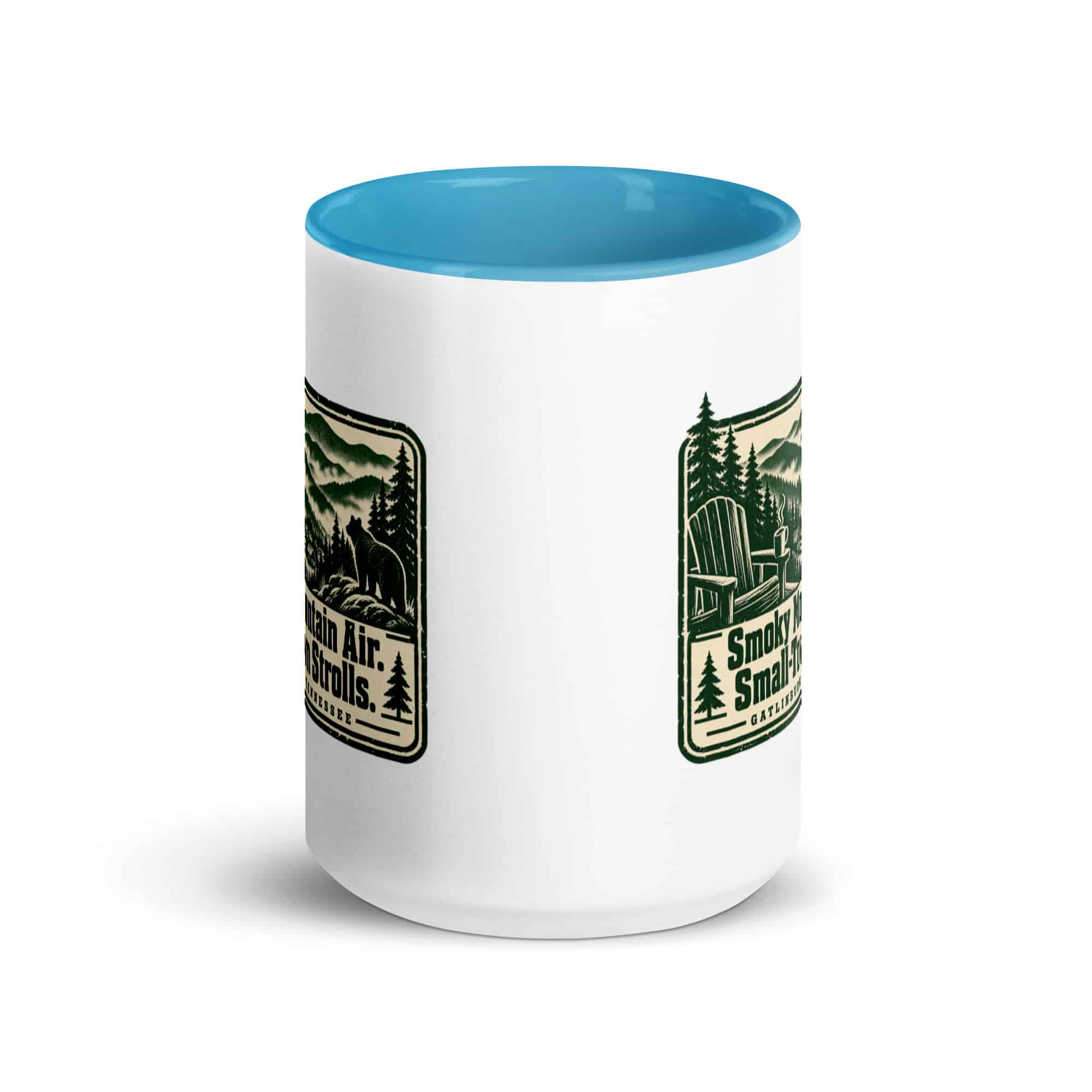Gatlinburg and the Smokies Color Inside Coffee Mug: Smoky Mountain Air. Small-Town Strolls, Forest Ink Stamp