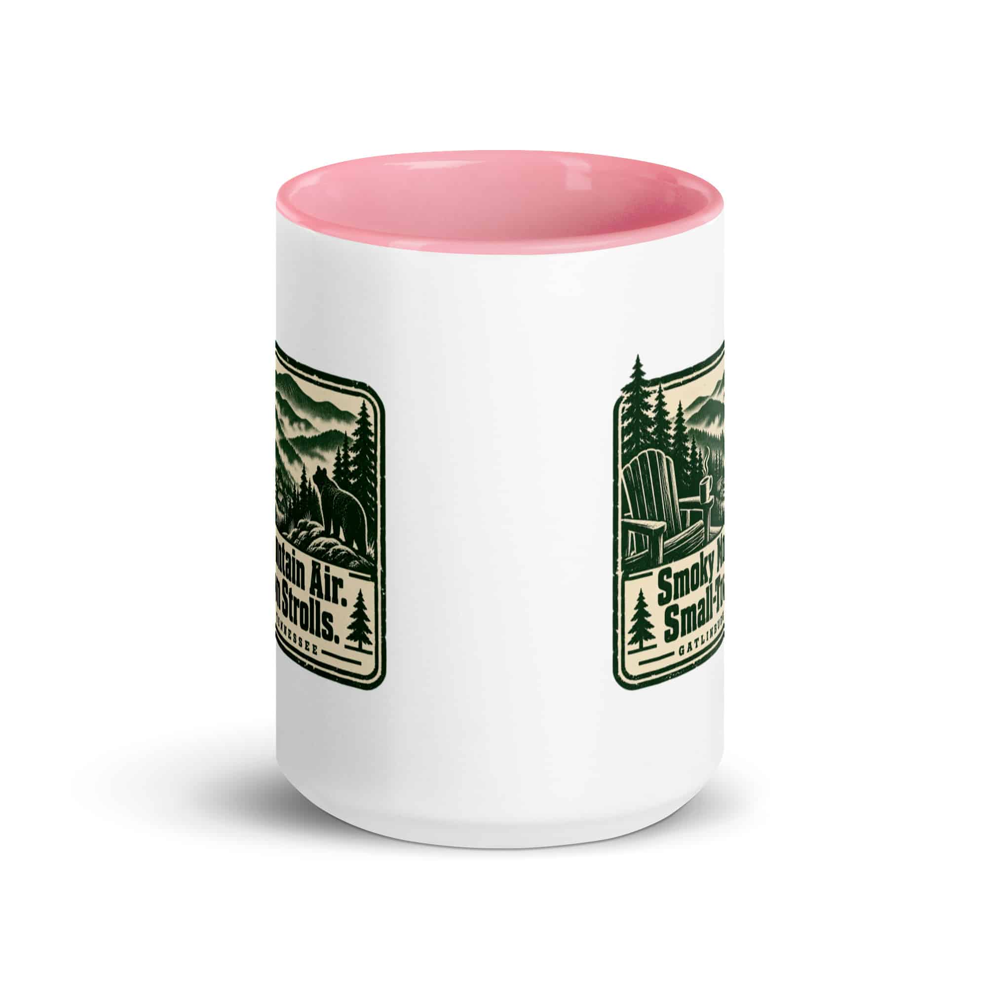 Gatlinburg and the Smokies Color Inside Coffee Mug: Smoky Mountain Air. Small-Town Strolls, Forest Ink Stamp