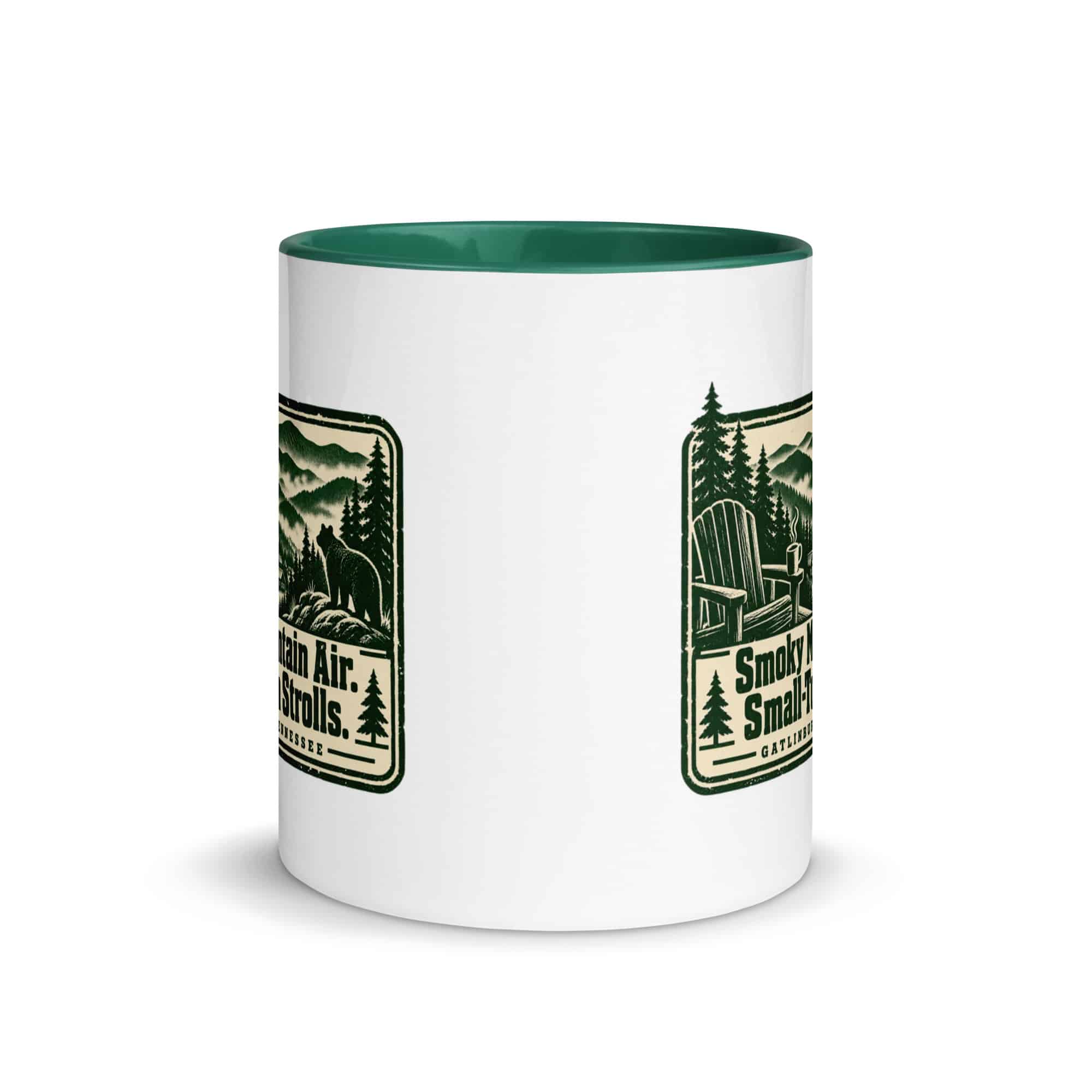 Gatlinburg and the Smokies Color Inside Coffee Mug: Smoky Mountain Air. Small-Town Strolls, Forest Ink Stamp