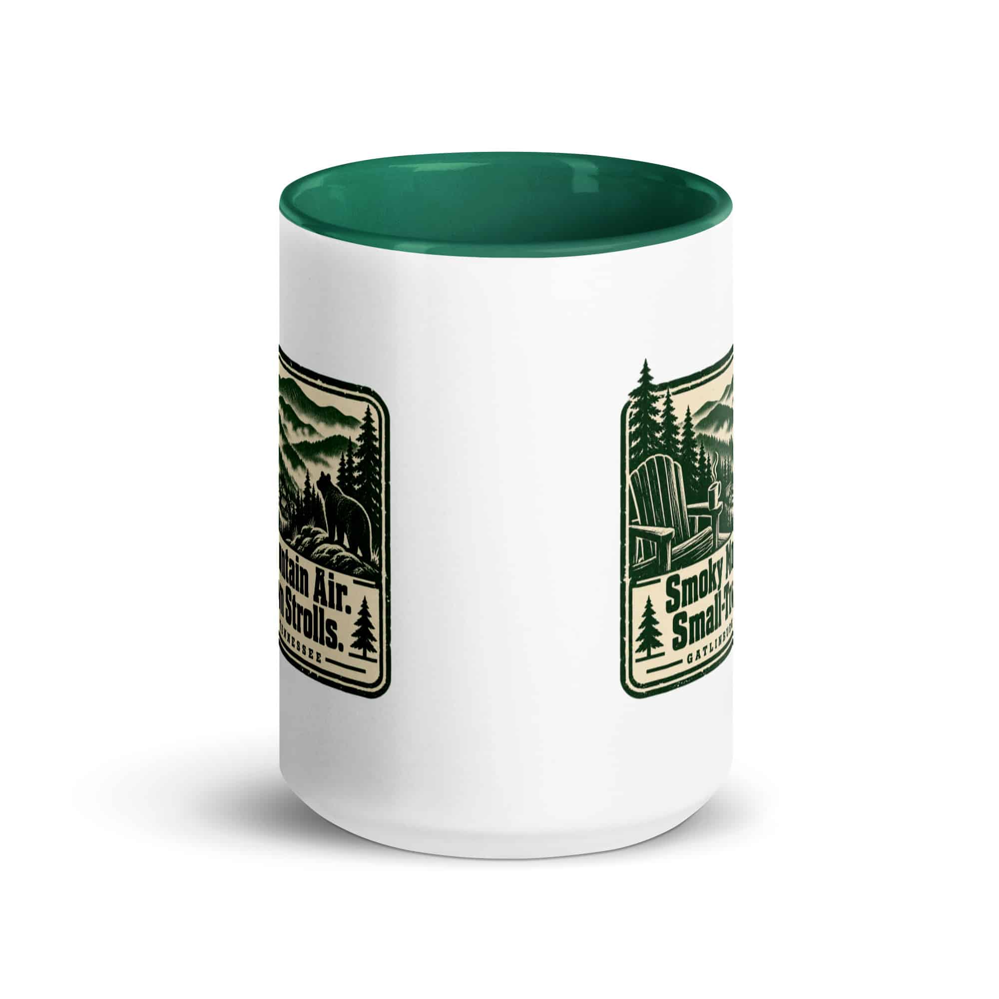 Gatlinburg and the Smokies Color Inside Coffee Mug: Smoky Mountain Air. Small-Town Strolls, Forest Ink Stamp