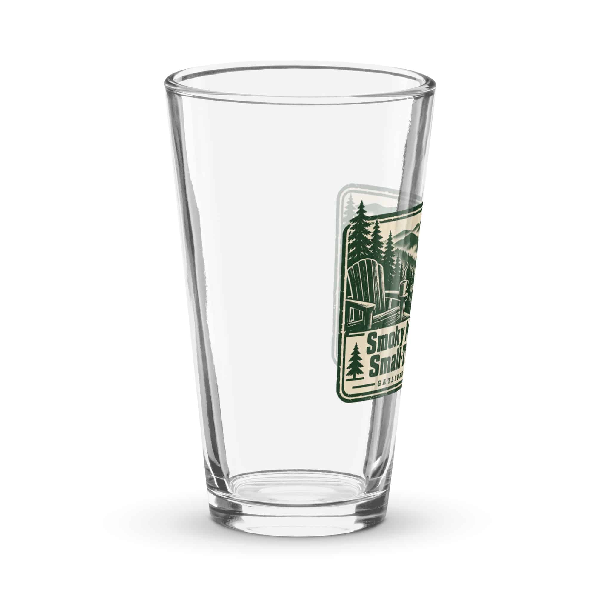 Gatlinburg and the Smokies Pint Glass: Smoky Mountain Air. Small-Town Strolls, Forest Ink Stamp