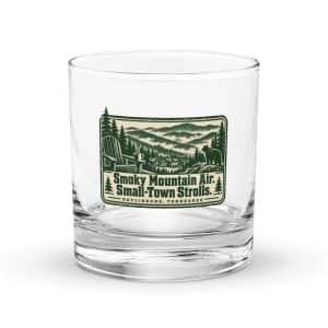 Gatlinburg and the Smokies Rocks Glass: Smoky Mountain Air. Small-Town Strolls, Forest Ink Stamp - 10.5 oz - Main