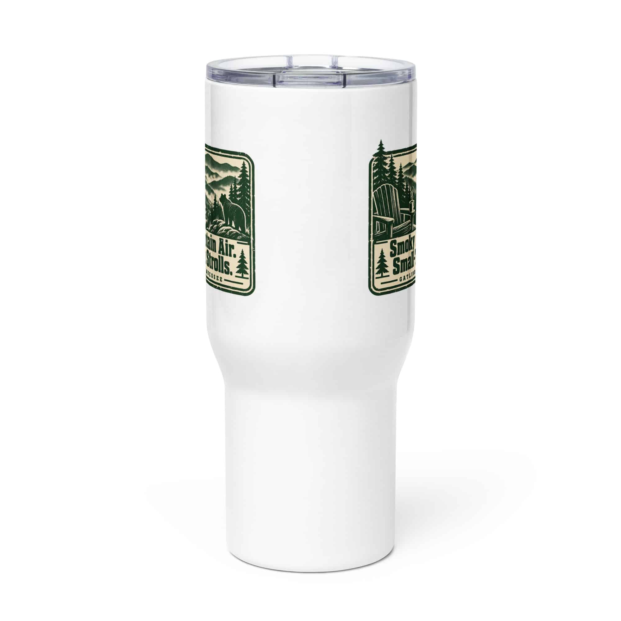Gatlinburg and the Smokies Travel Mug: Smoky Mountain Air. Small-Town Strolls, Forest Ink Stamp