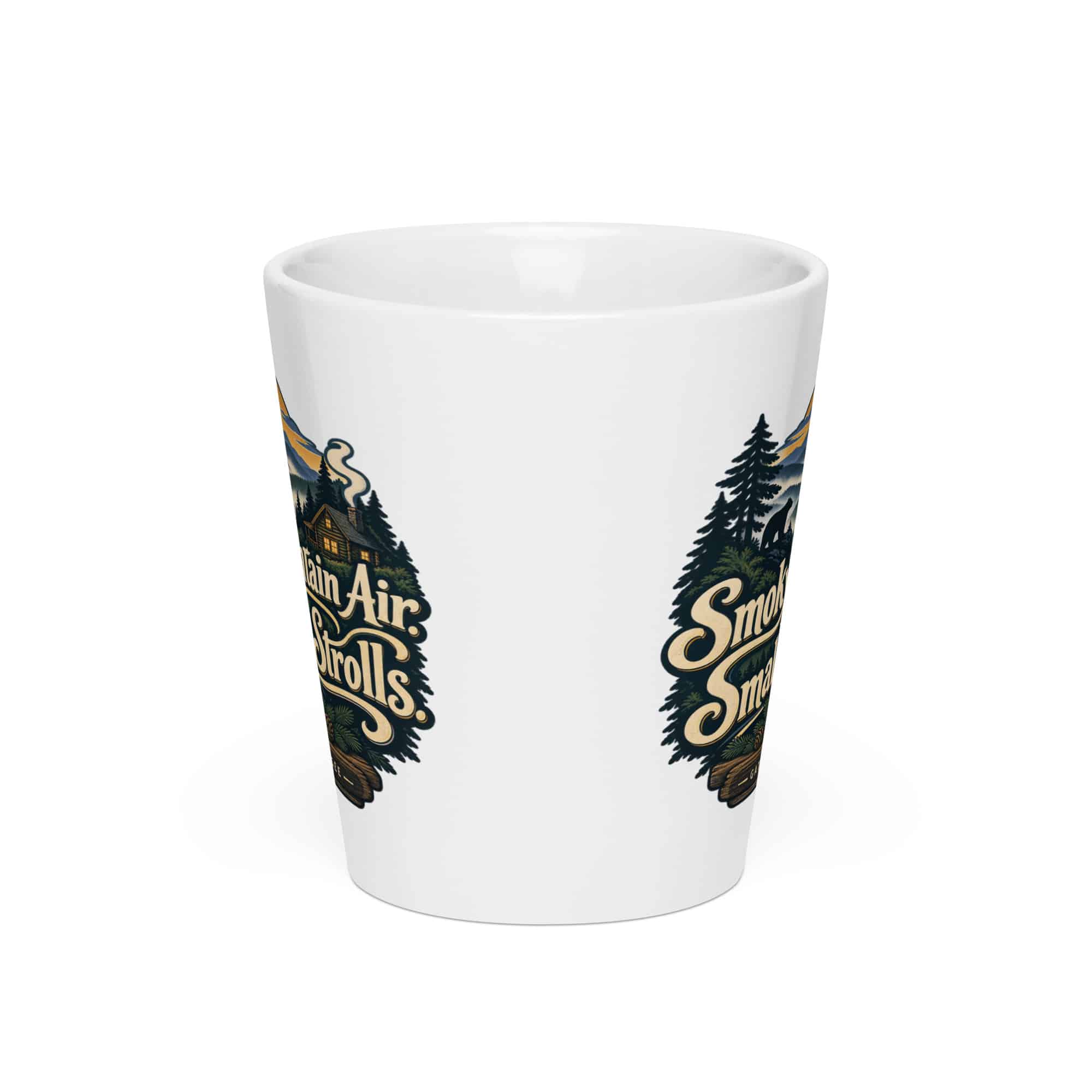 Gatlinburg and the Smokies Latte Mug: Smoky Mountain Air. Small-Town Strolls, Woodland Scenic Lettering