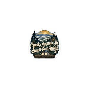 Gatlinburg and the Smokies Die-Cut Magnet: Smoky Mountain Air. Small-Town Strolls, Woodland Scenic Lettering - 3″×3″ - Main