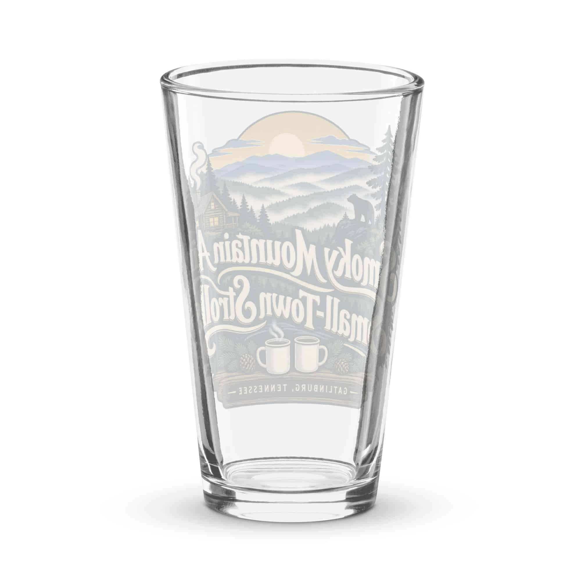 Gatlinburg and the Smokies Pint Glass: Smoky Mountain Air. Small-Town Strolls, Woodland Scenic Lettering