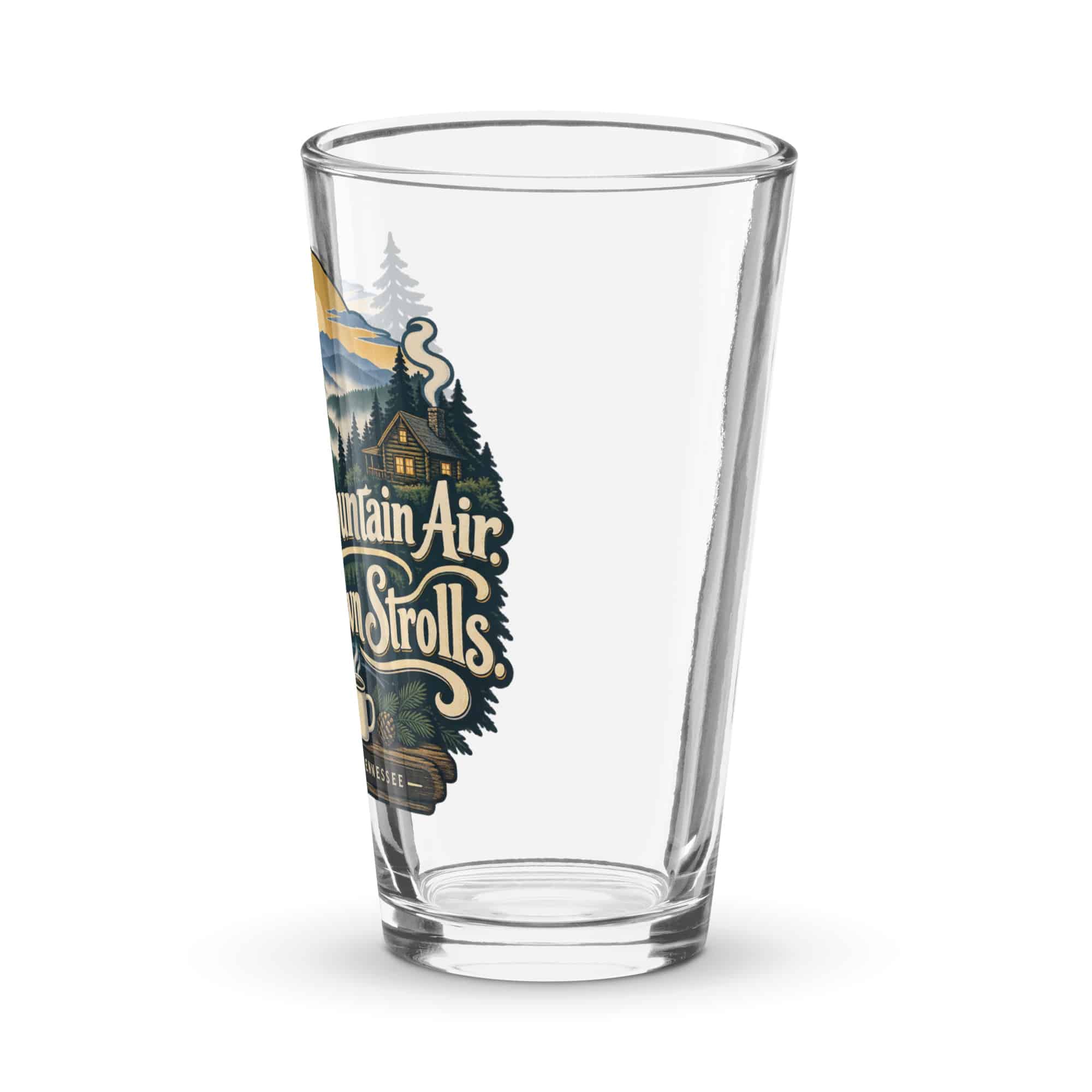 Gatlinburg and the Smokies Pint Glass: Smoky Mountain Air. Small-Town Strolls, Woodland Scenic Lettering