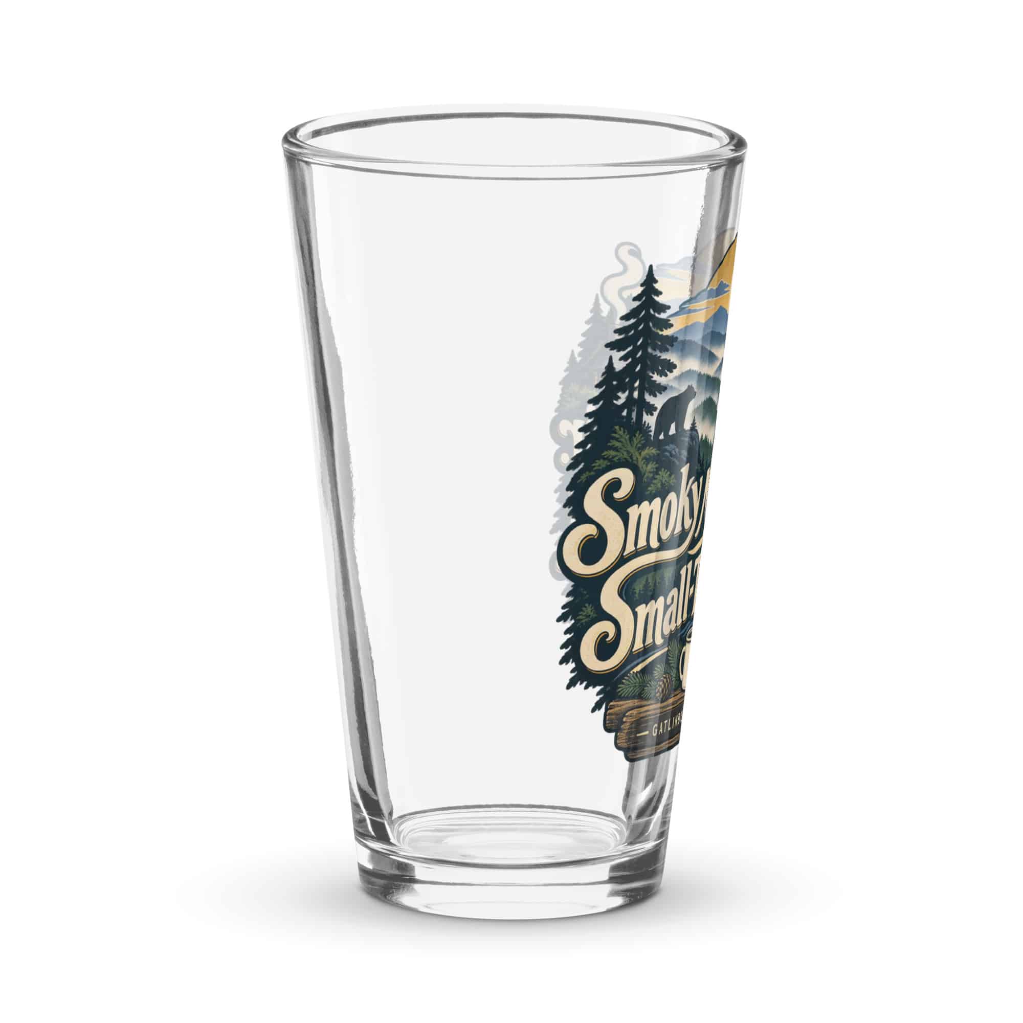 Gatlinburg and the Smokies Pint Glass: Smoky Mountain Air. Small-Town Strolls, Woodland Scenic Lettering