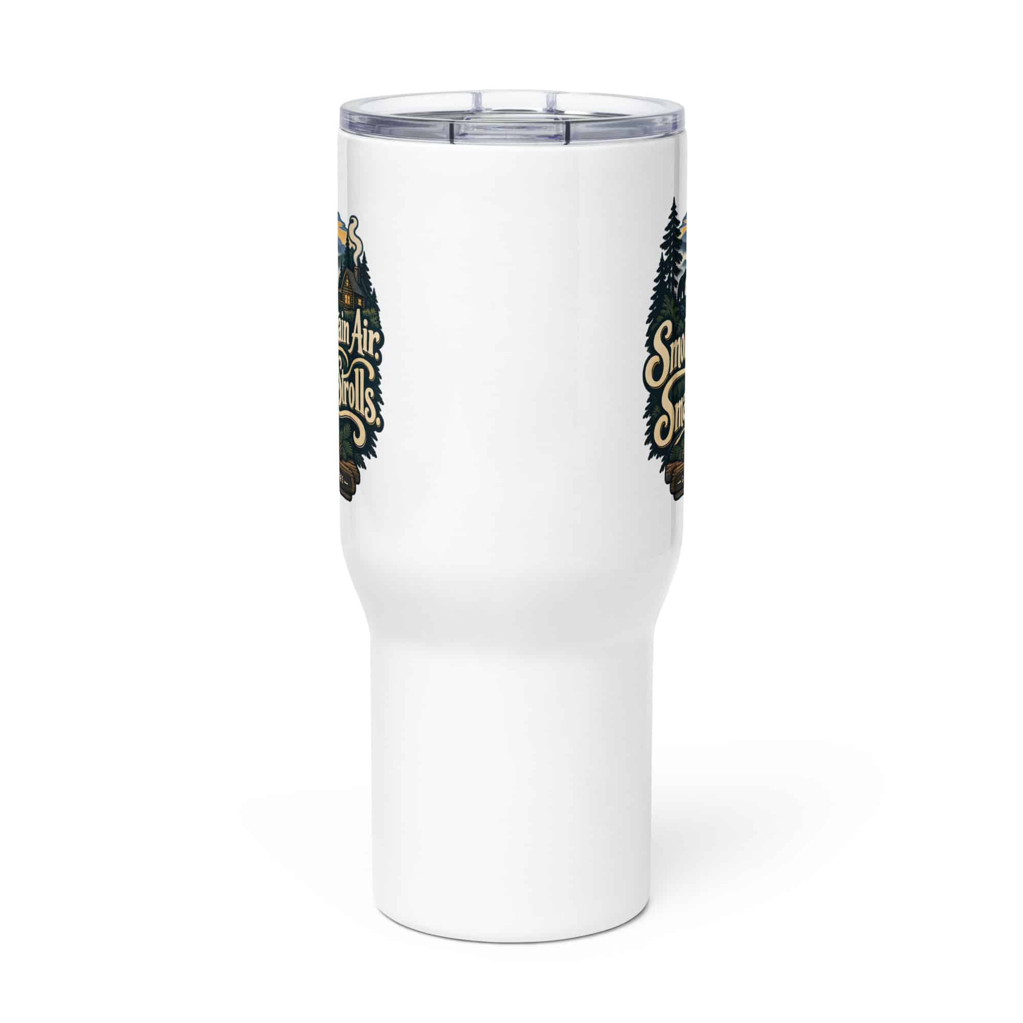 Gatlinburg and the Smokies Travel Mug: Smoky Mountain Air. Small-Town Strolls, Woodland Scenic Lettering