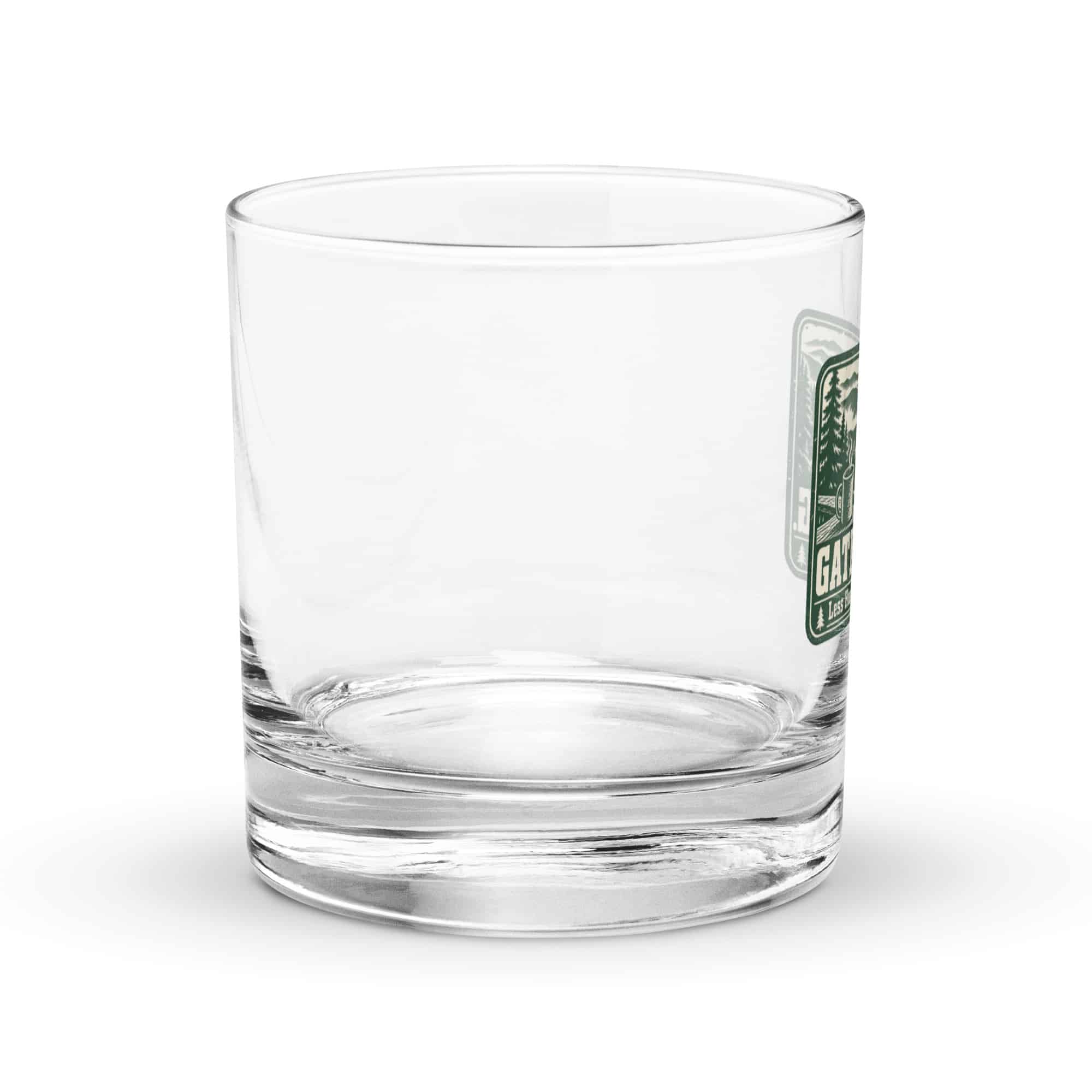 Gatlinburg and the Smokies Rocks Glass: Gatlinburg. Less Hurry, More Mountain, Forest Ink Stamp