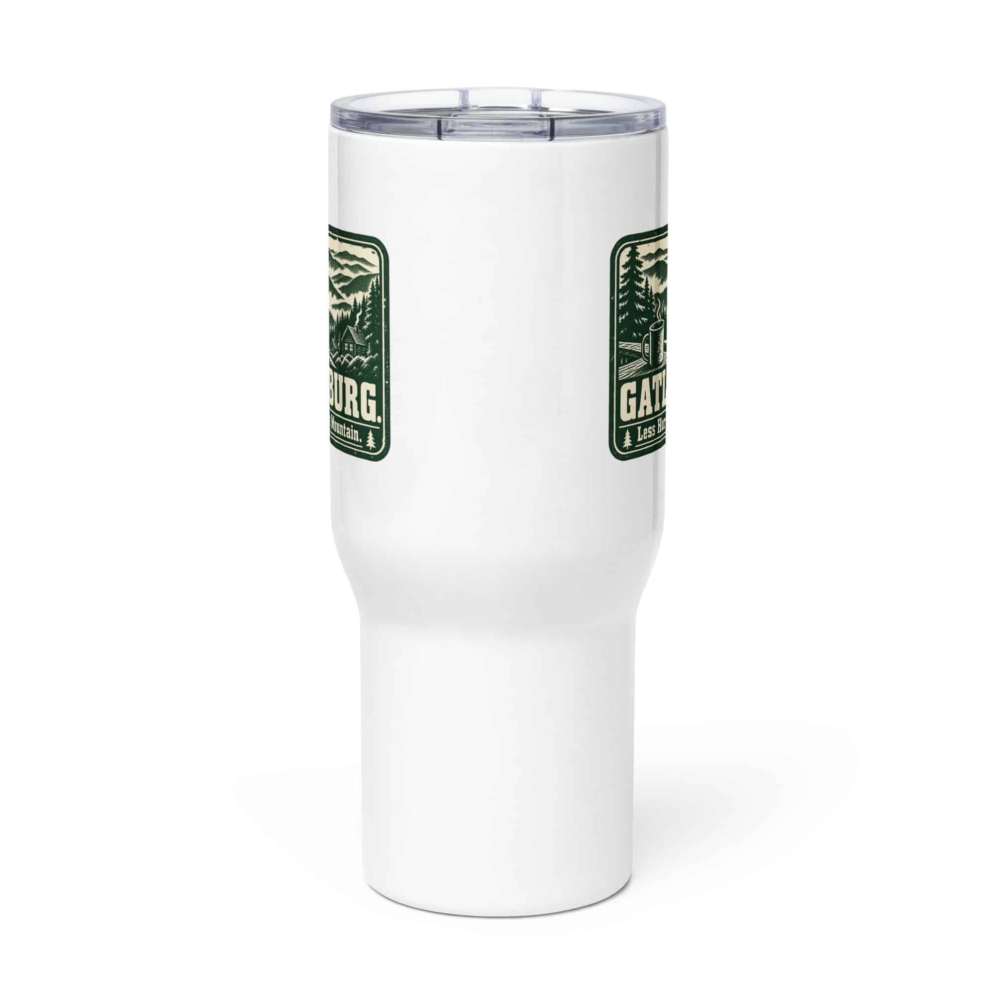 Gatlinburg and the Smokies Travel Mug: Gatlinburg. Less Hurry, More Mountain, Forest Ink Stamp