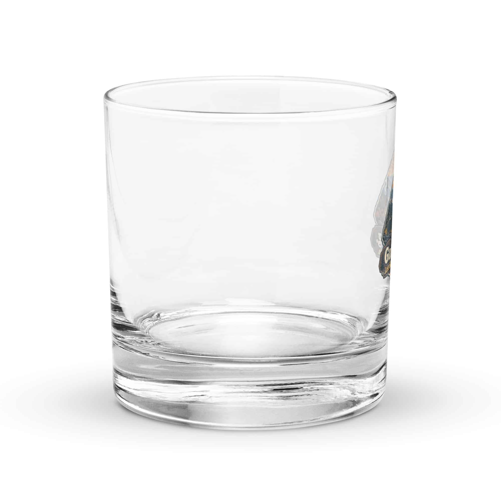 Gatlinburg and the Smokies Rocks Glass: Gatlinburg. Less Hurry, More Mountain, Scenic Shield Badge